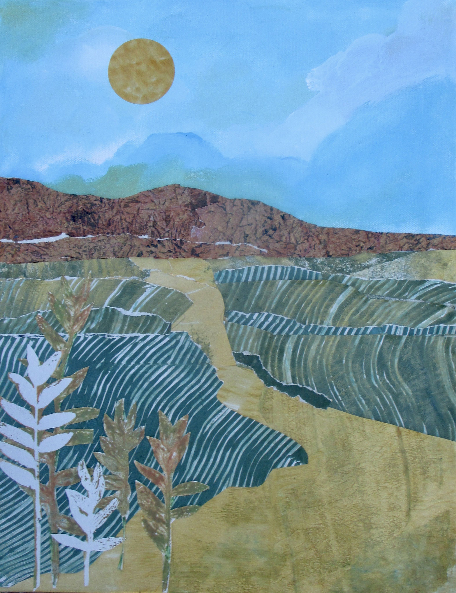 Early Spring, mixed media on canvas, 18 x 14
