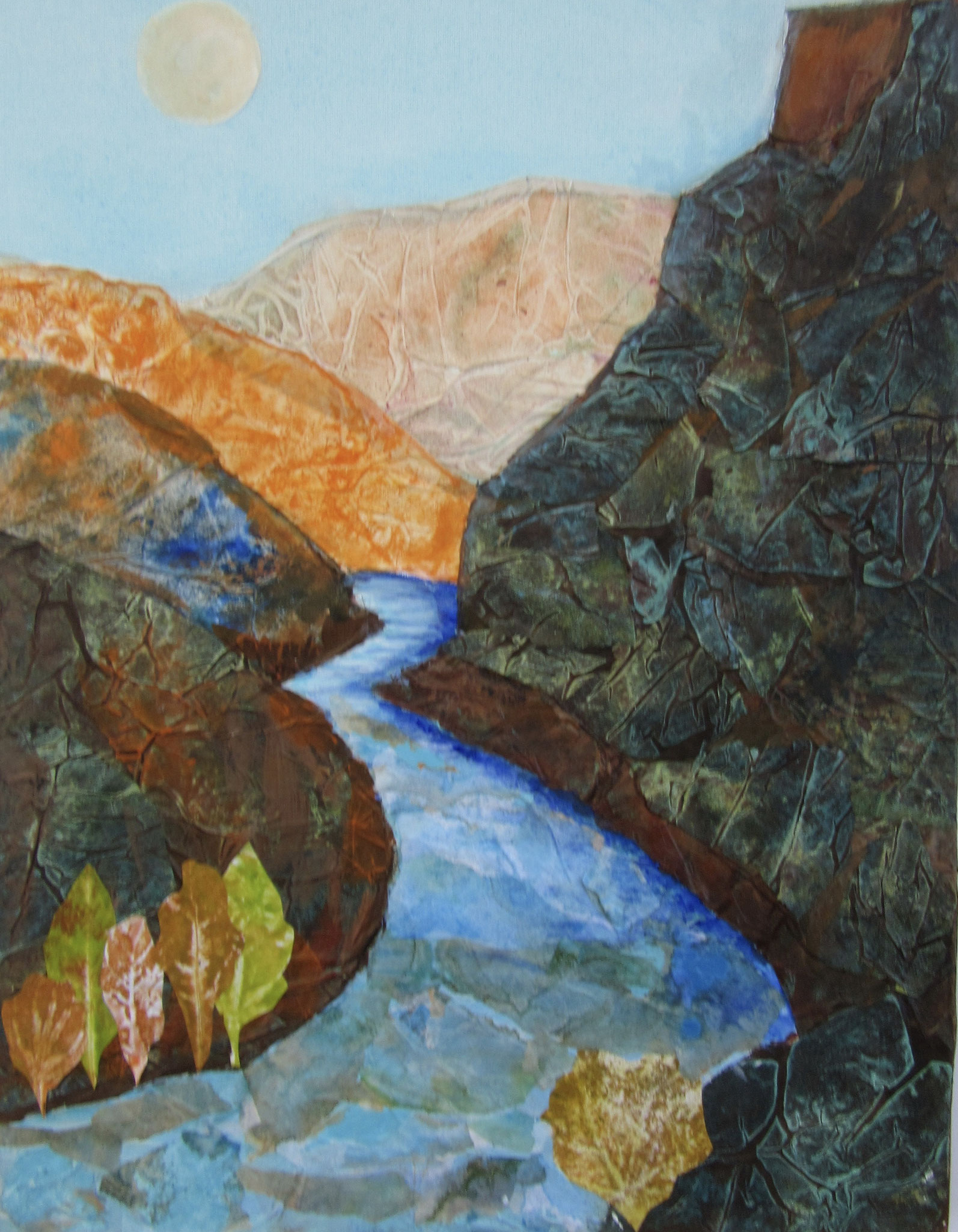 Along the Rio Grande, mixed media, 18x14
