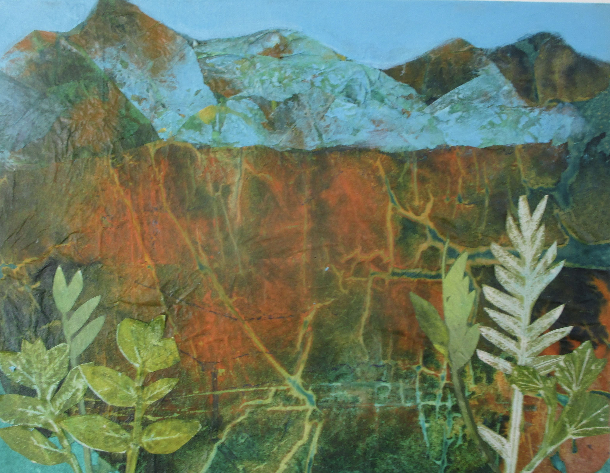 Acoma, mixed media on canvas, 14 x 18