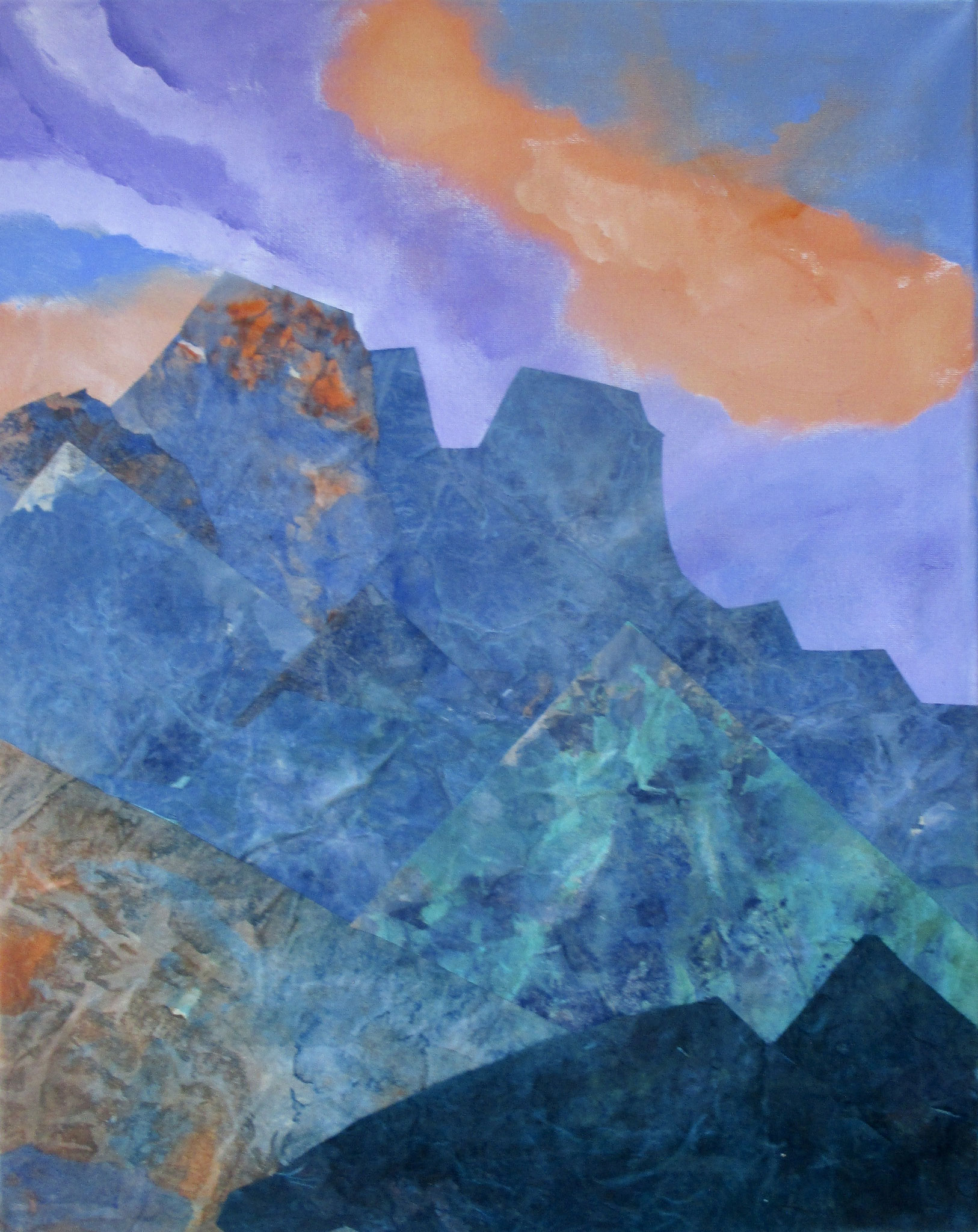 Tres Piedras, mixed media, 20x16