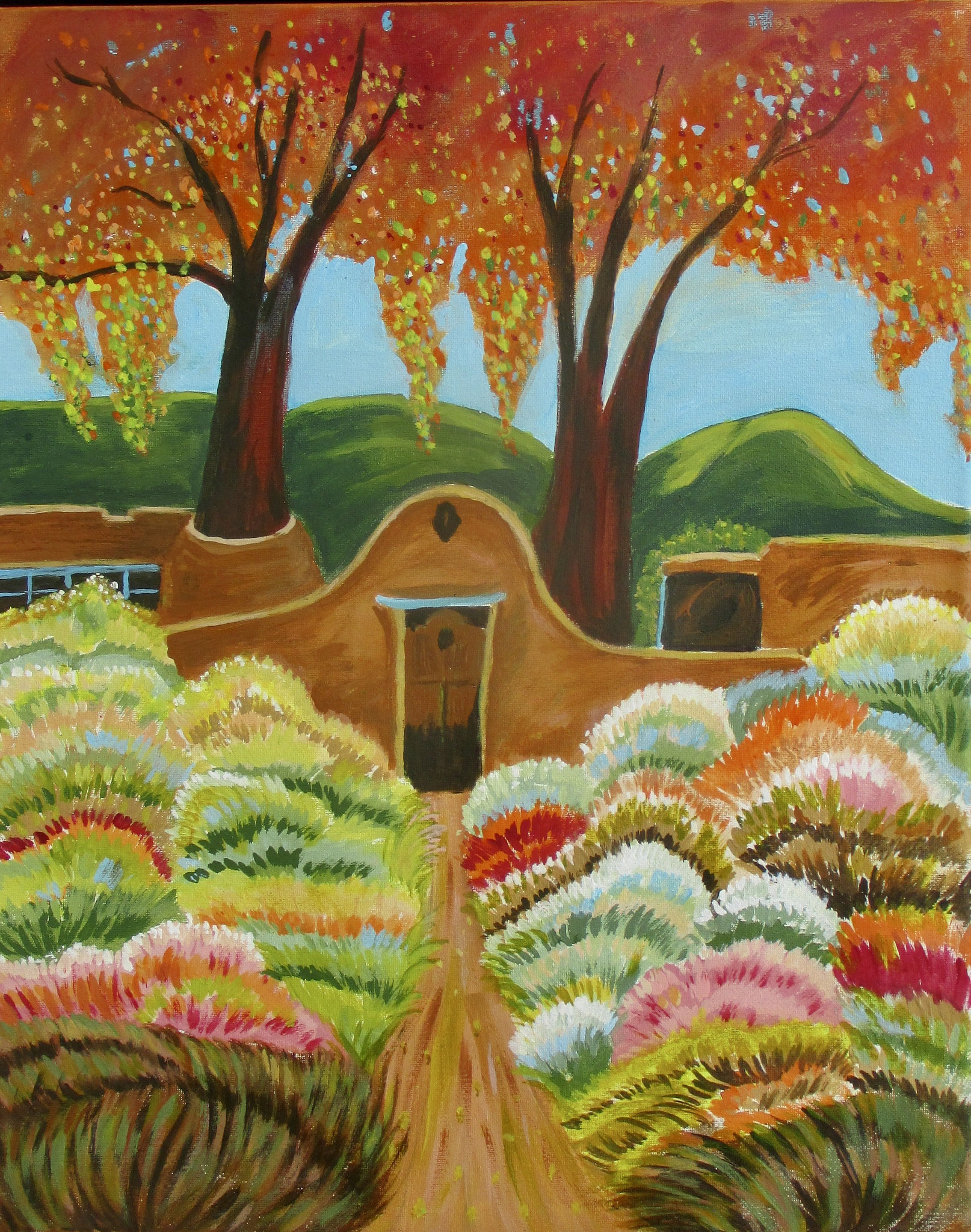 Hidden Adobe Garden, oil on canvas, 20 x 16  SOLD