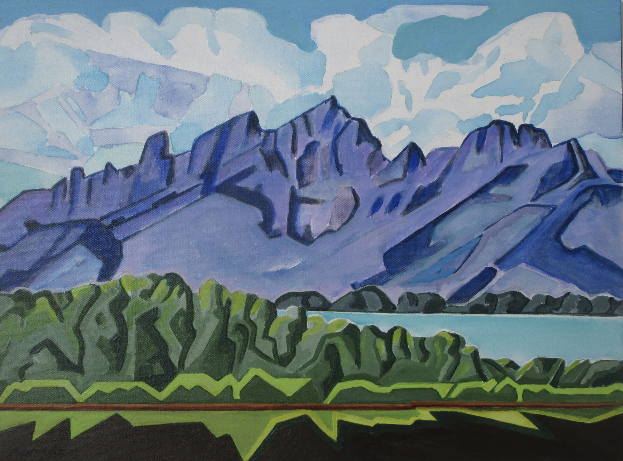 Abiquiu Lake, acrylic on canvas, 24 x 18 SOLD