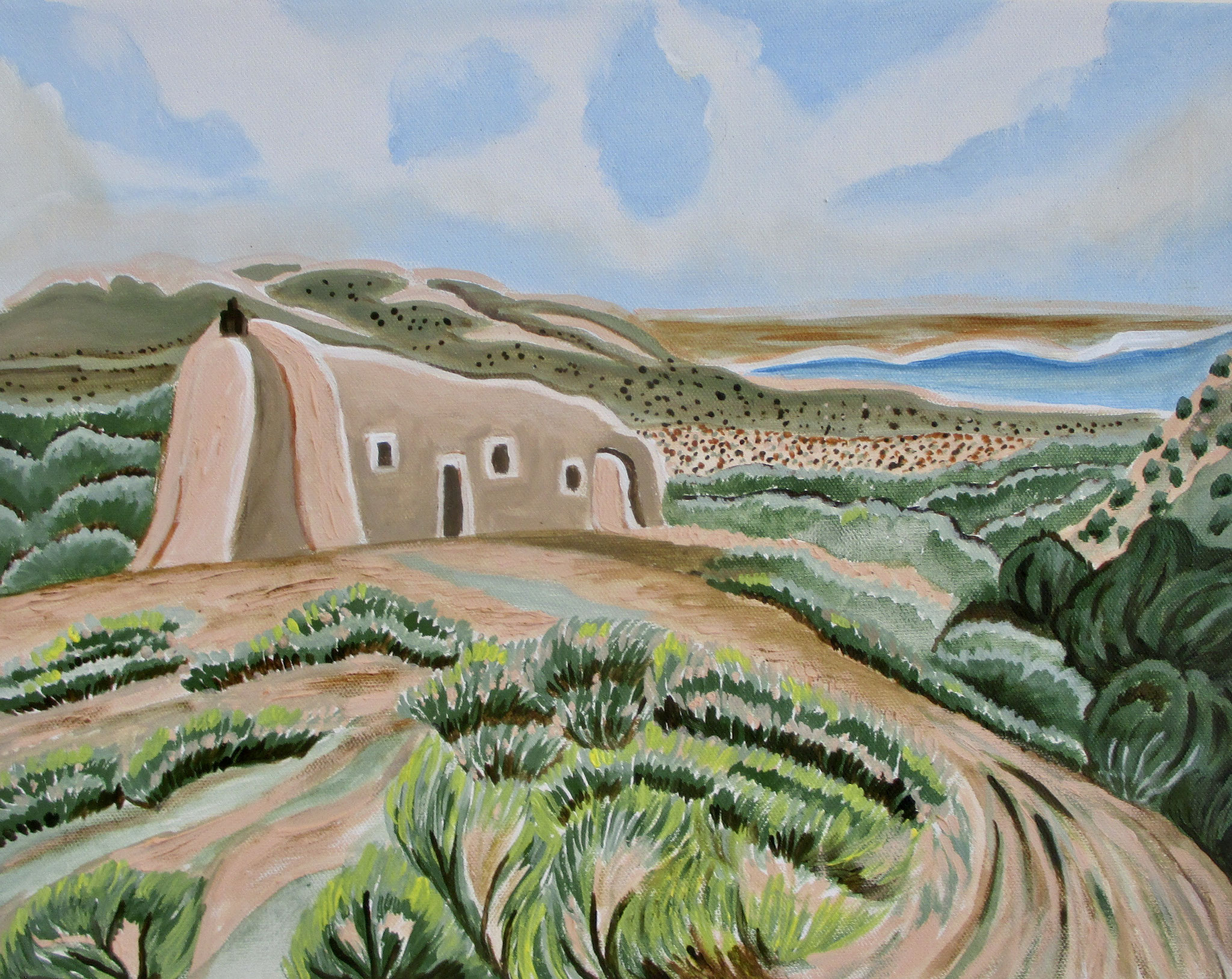 High Desert Spring, oil on canvas, 61 x 20; 14 x 18, SOLD
