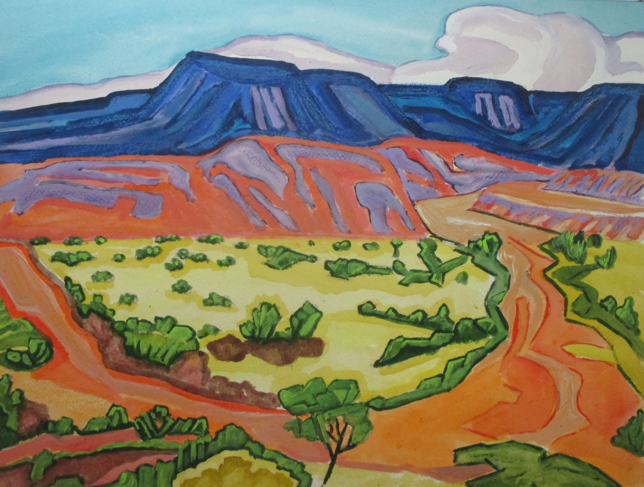 Chama River, watercolor, 14 x 18 matted