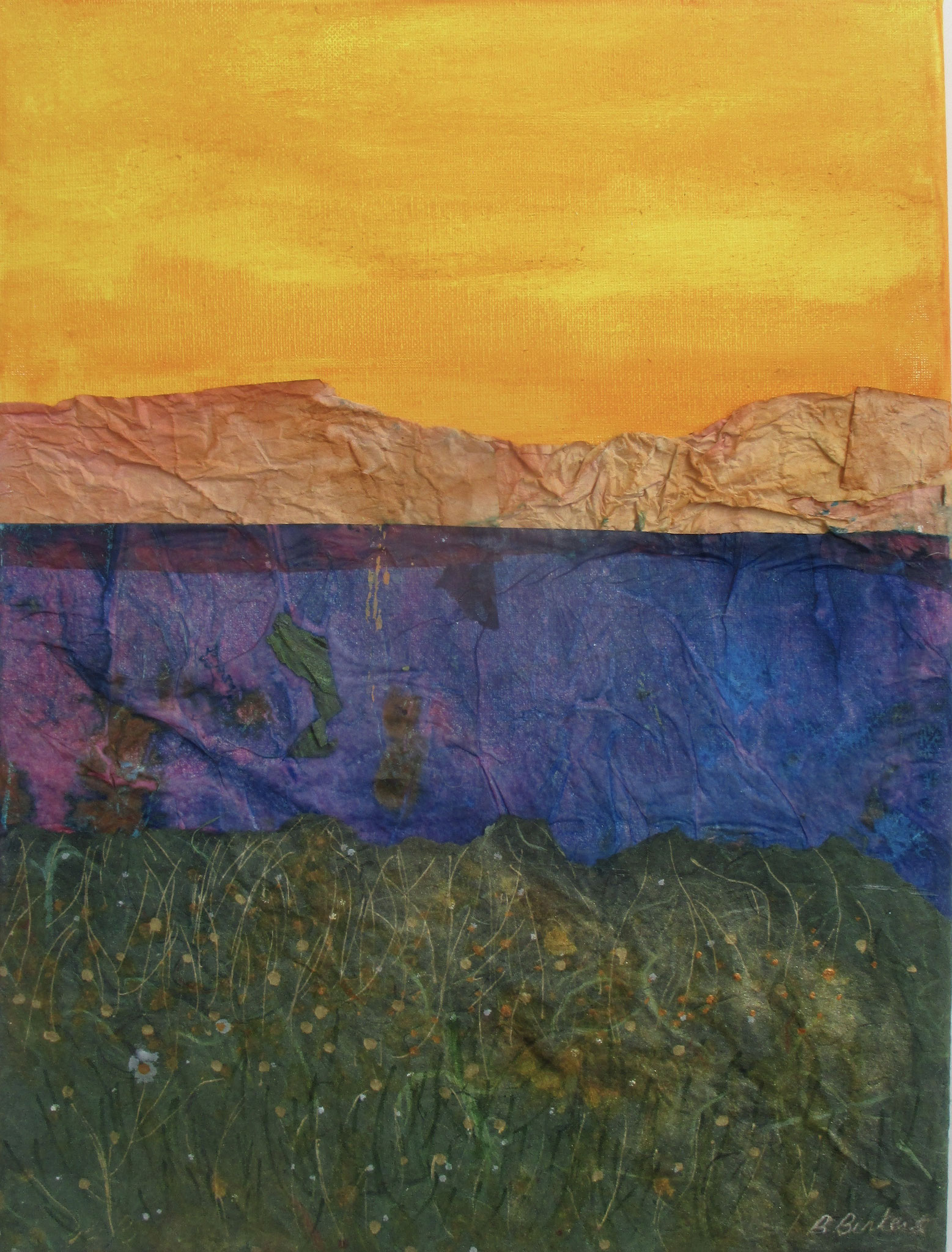 Daybreak, mixed media on canvas, 16 x 12 SOLD