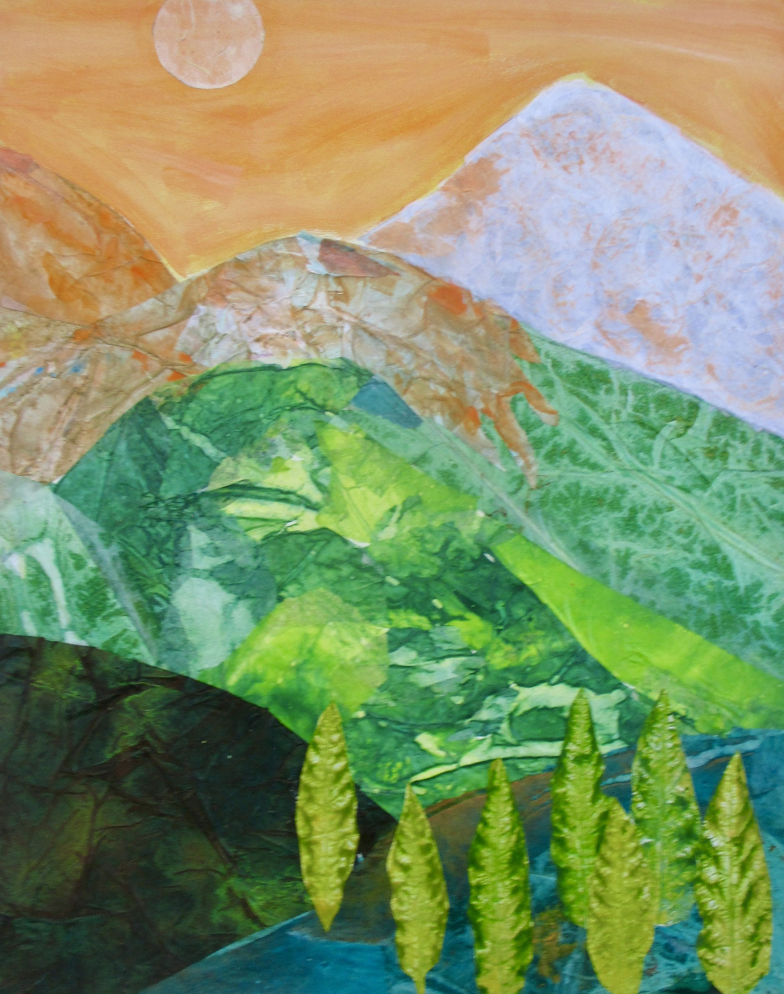 Sunset's Glow, mixed media, 20x16