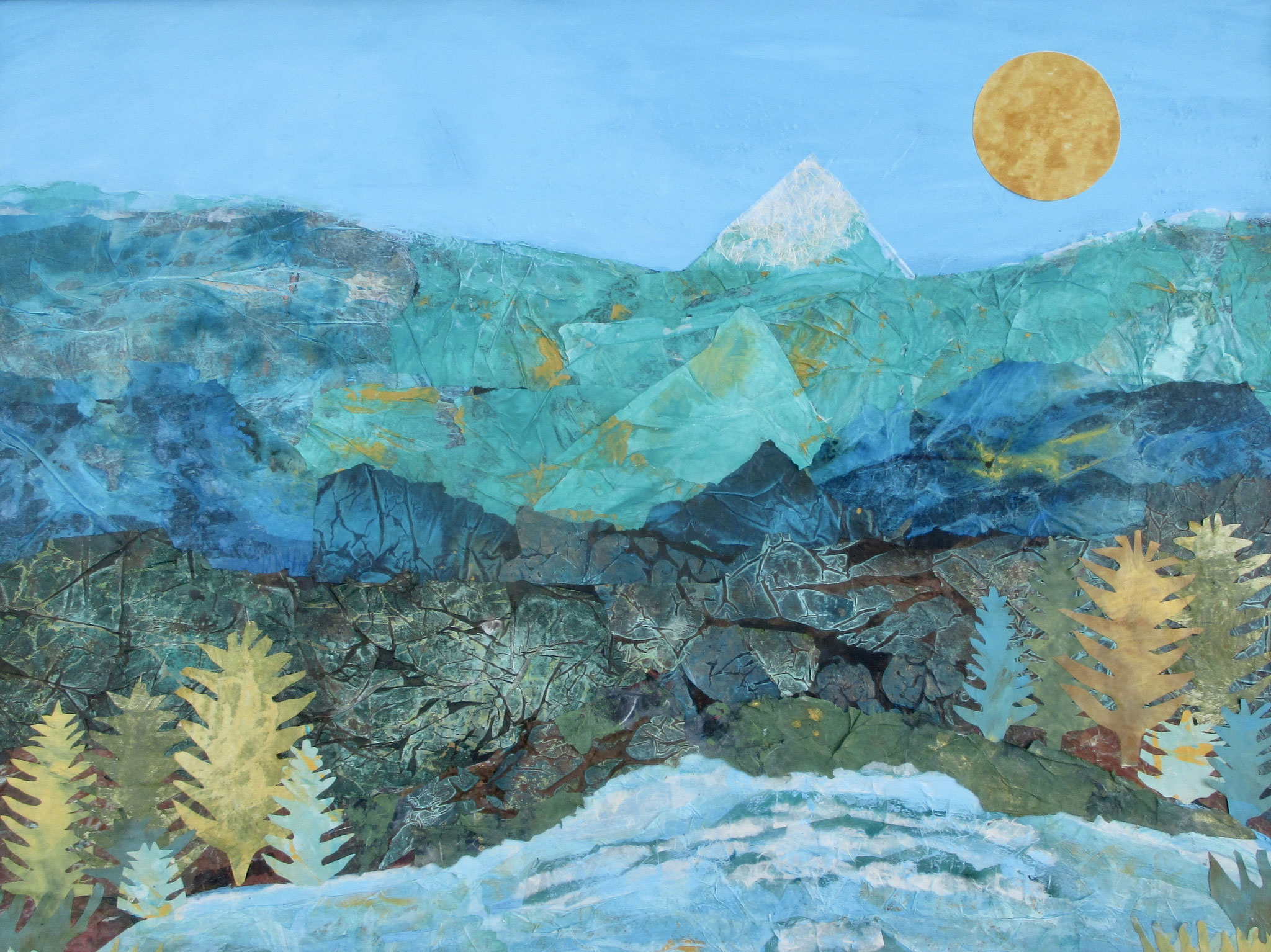Eventide (Carson National Forest), mixed media, 30x40