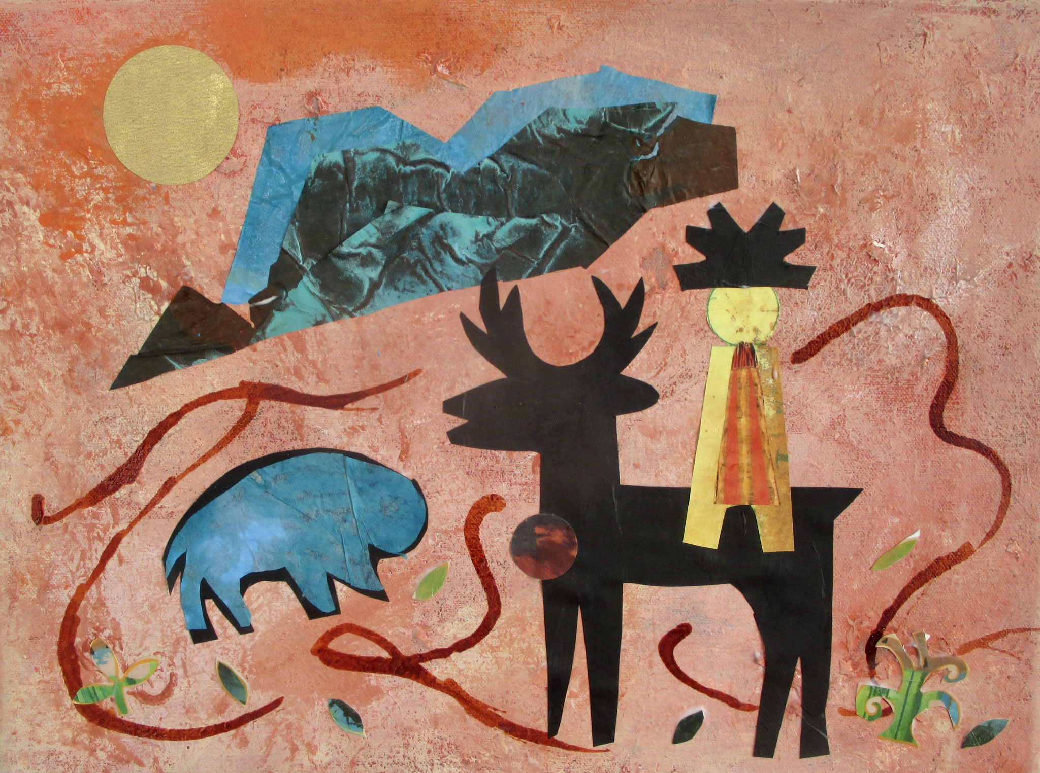 Land of the Buffalo, mixed media, 11 x 14, SOLD