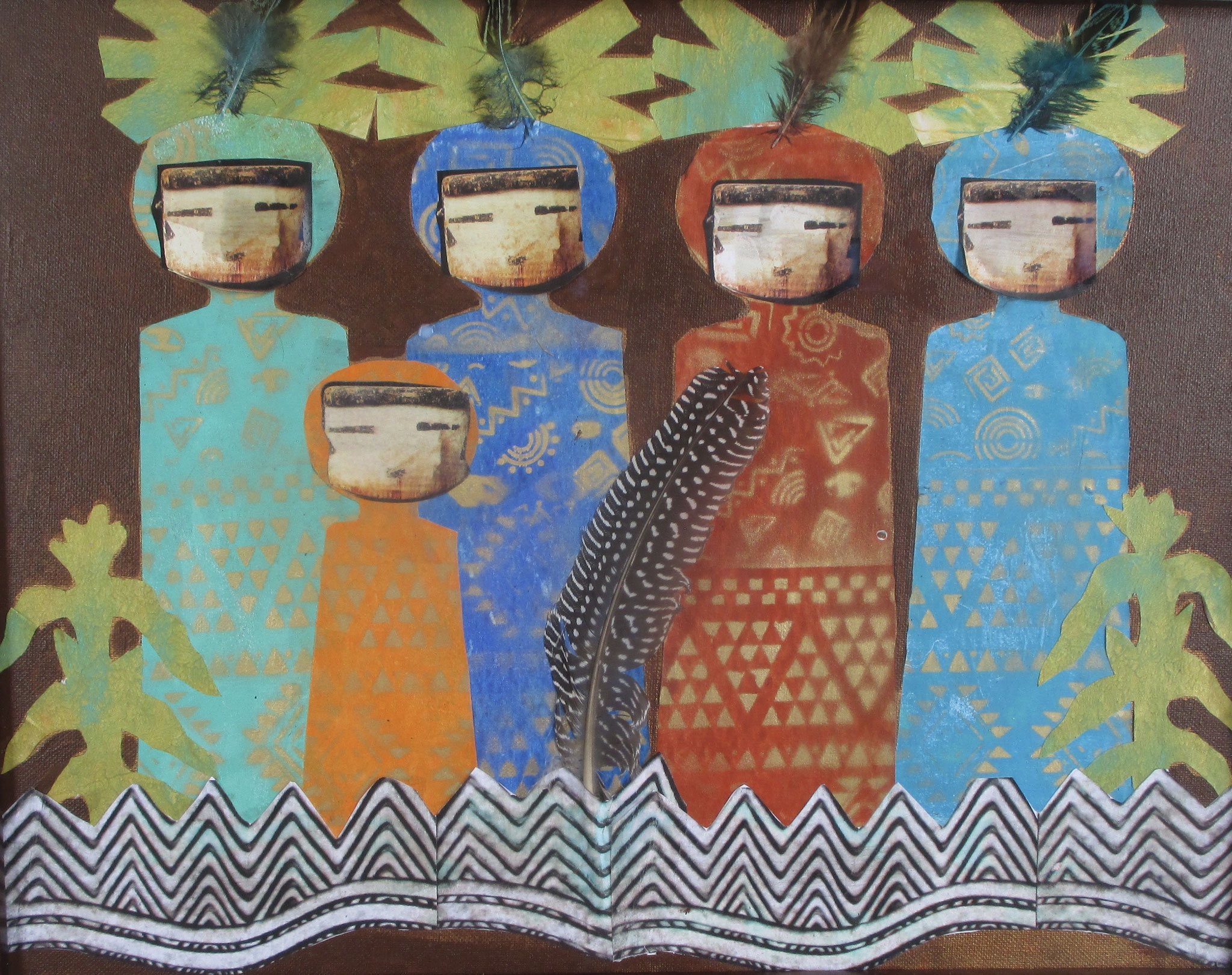 Corn Maidens, mixed media, 14 x 18