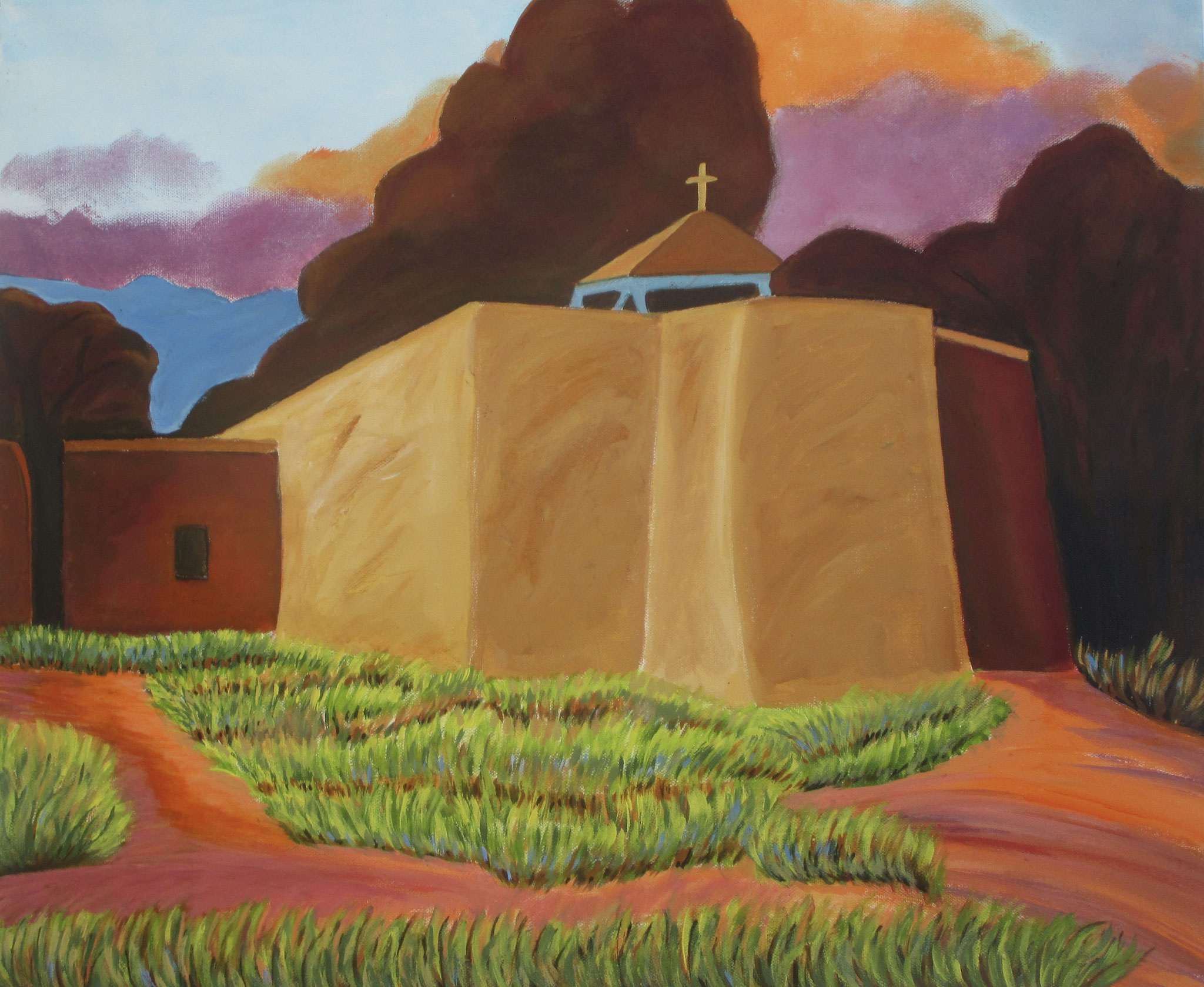 Mission Church, oil on canvas, 20 x 24
