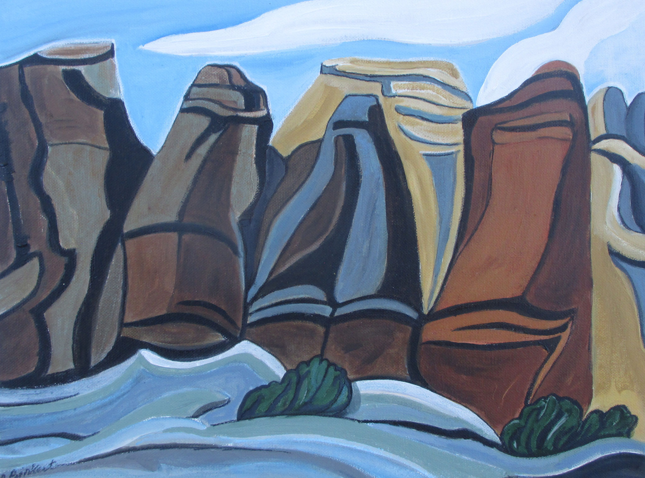 Tent Rocks, acrylic on canvas, 16 x 12 SOLD
