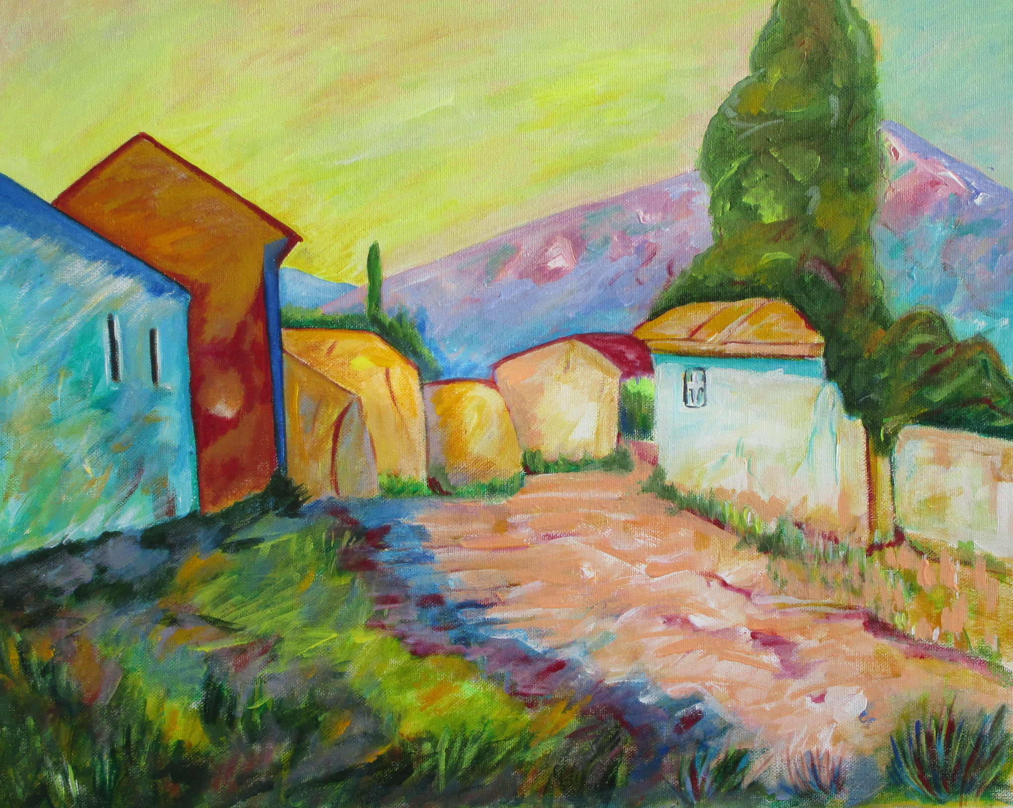 Along the Turquoise Trail, oil on canvas, 20 x 16, SOLD