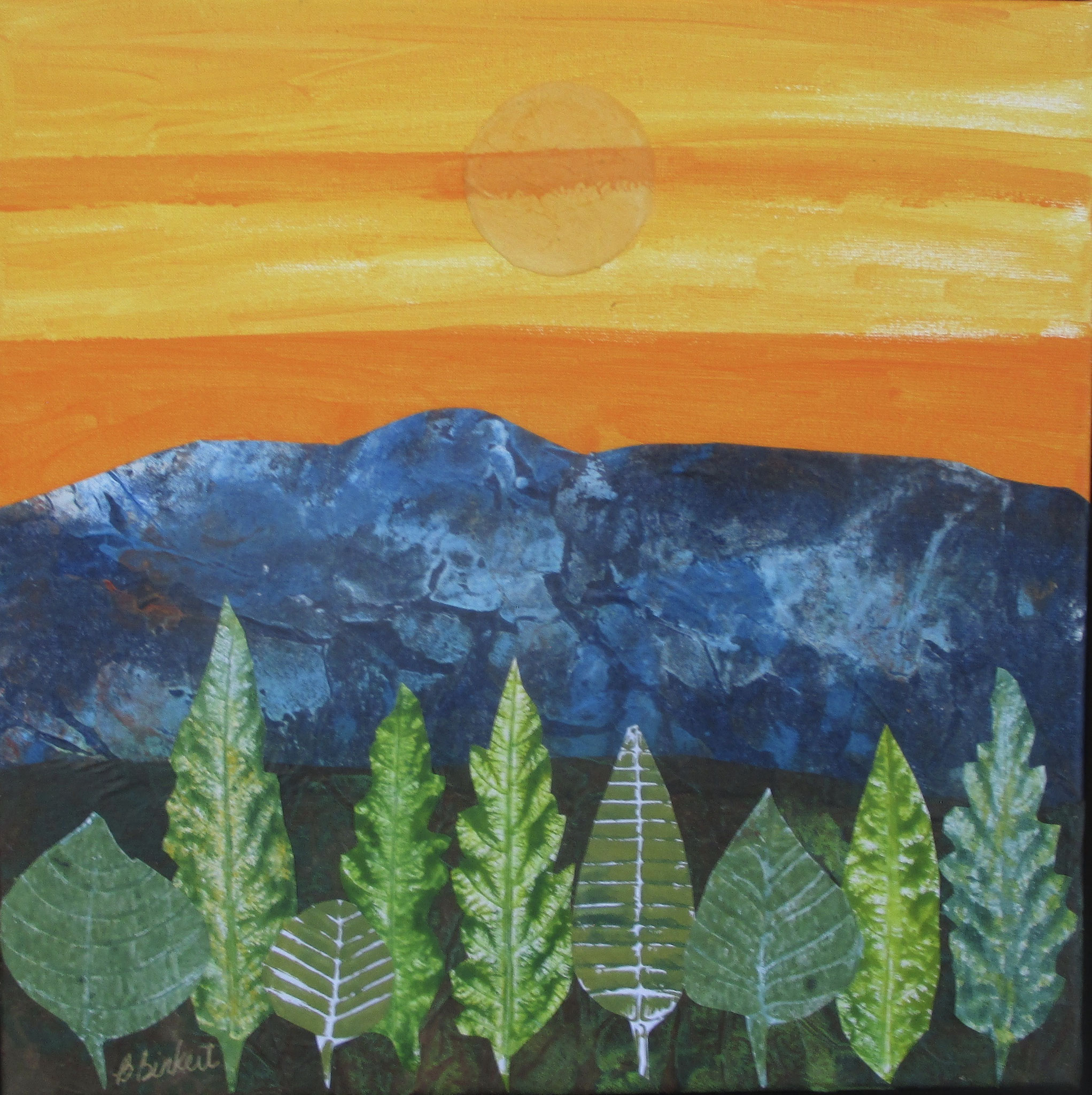 Autumn Sunset, mixed media, 12x12