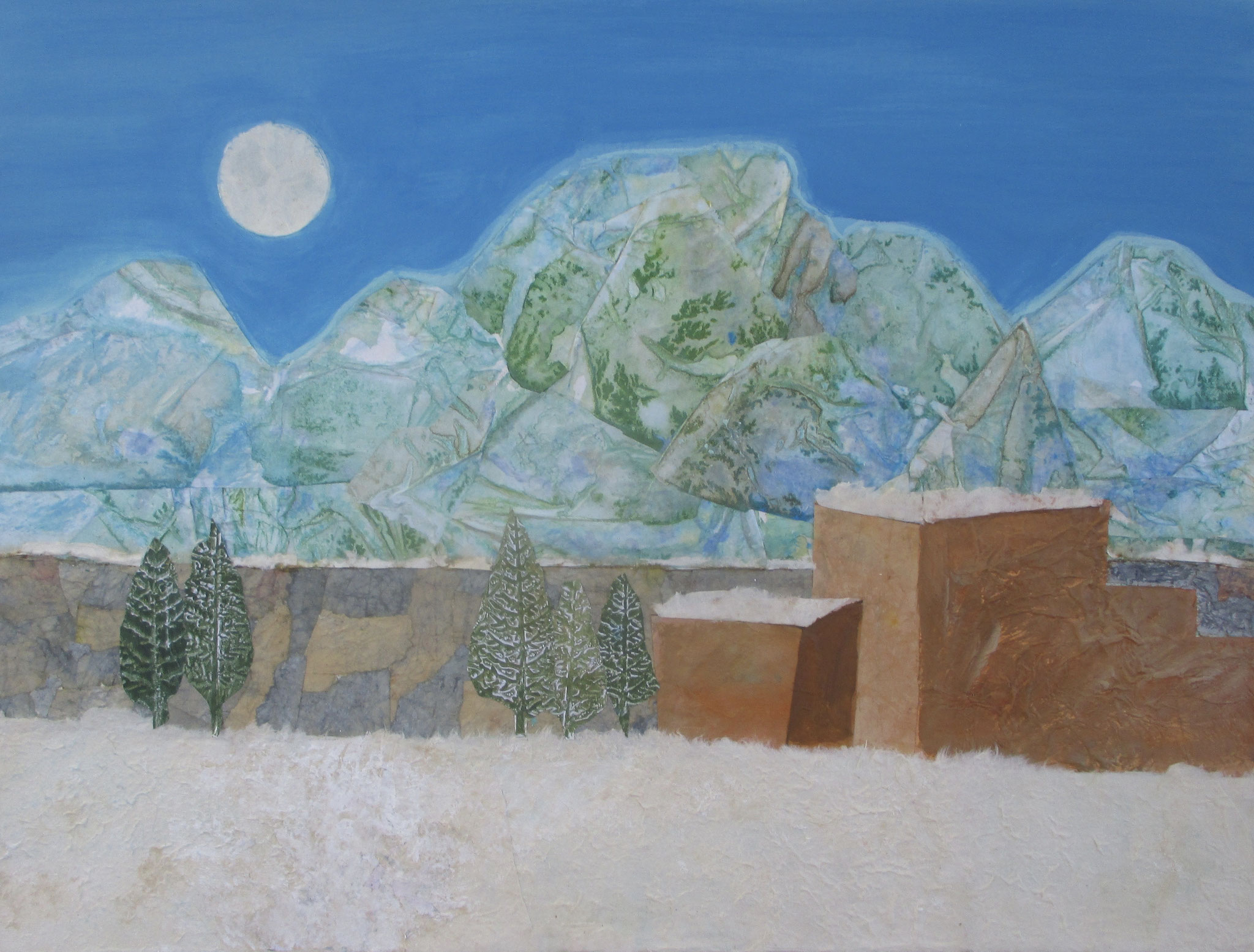 First Snow, mixed media, 18x24