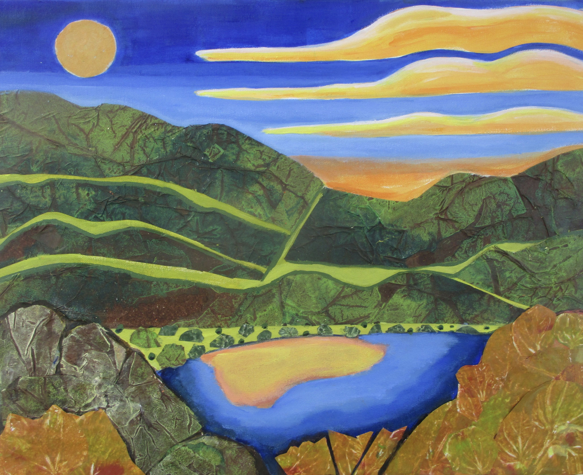 Moonglow, mixed media, 16x20