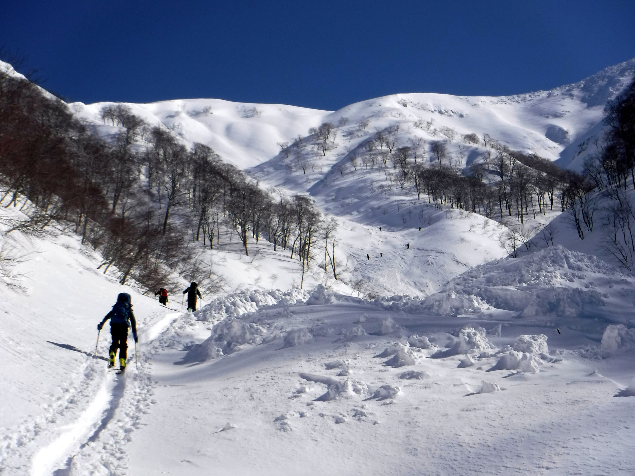 1100m付近から、左岸からのデブリが多い