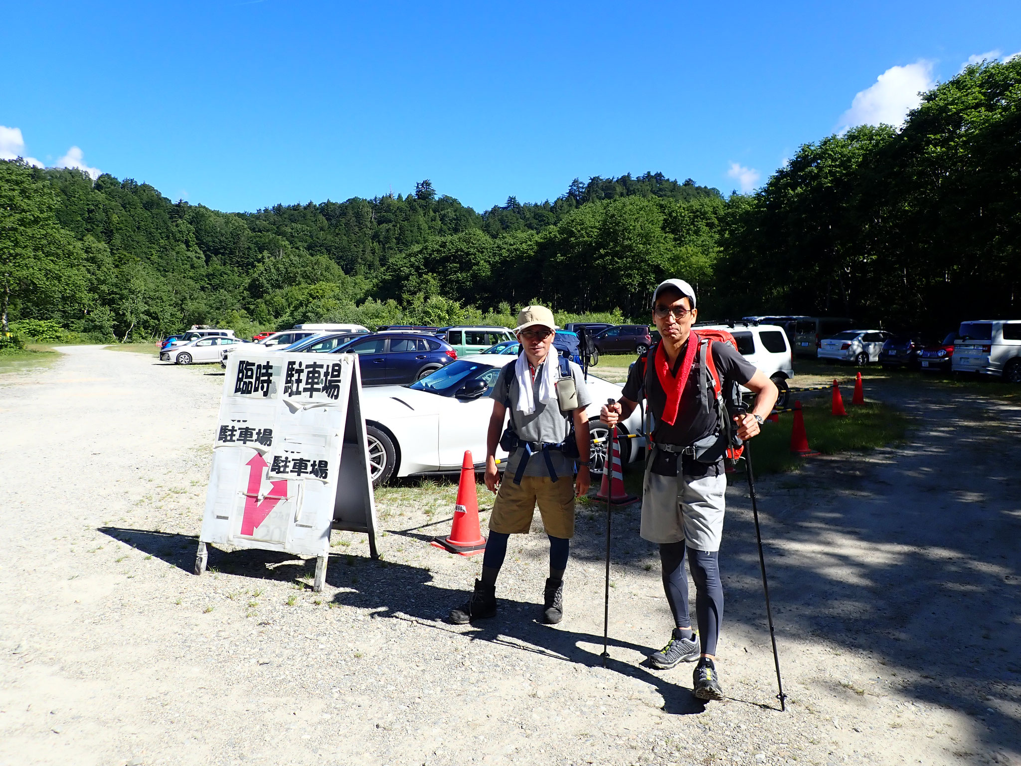 7/26　登山口、臨時駐車場