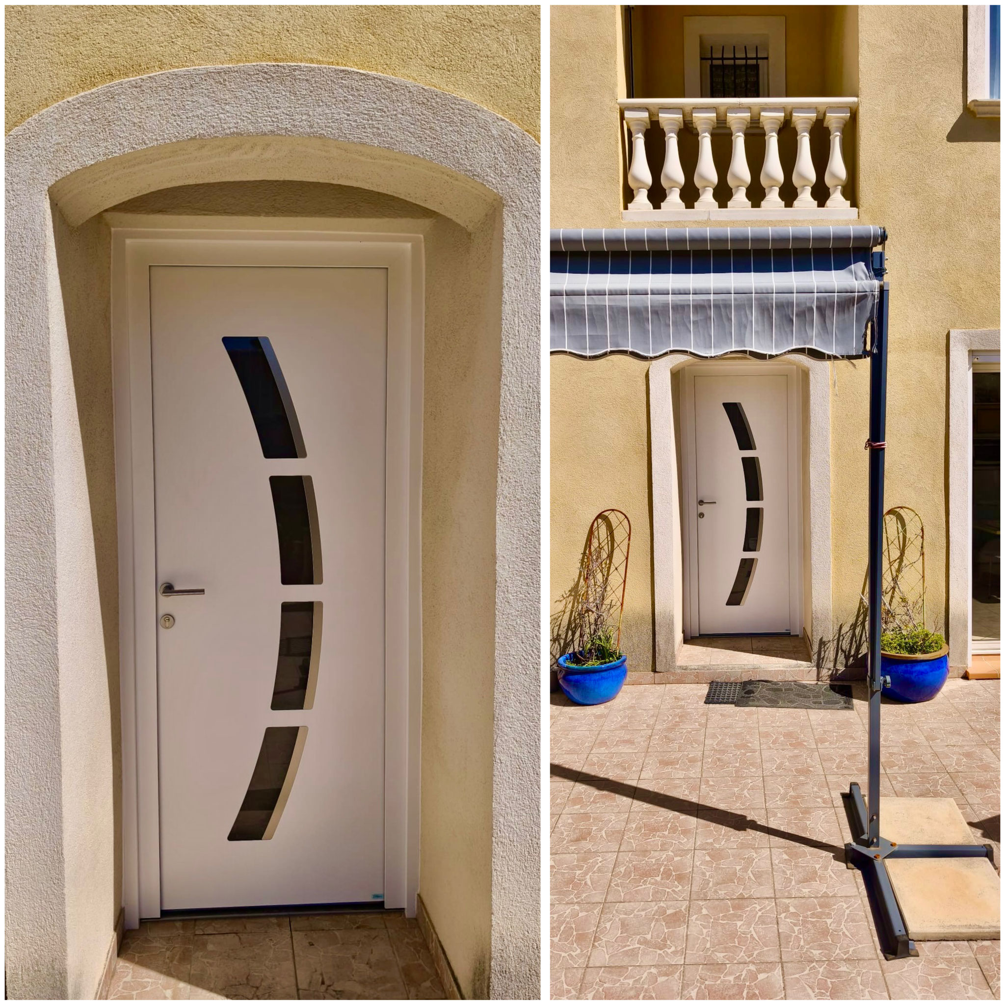 Pose porte d'entrée en Aluminium sur mesure de chez Altiva Pro Menuisier à Six-Fours-Les-Plages 