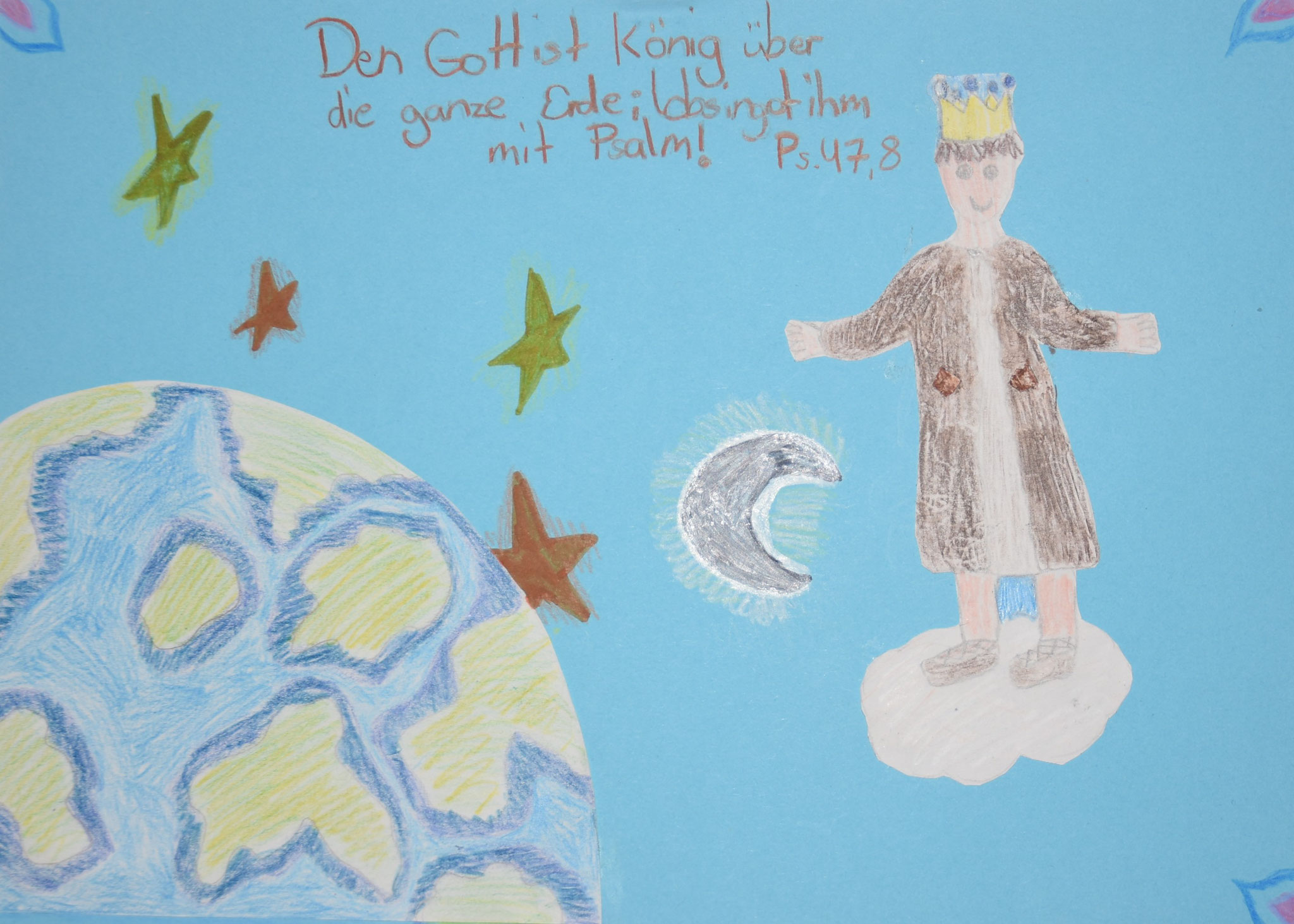 Denn Gott ist König über die ganze Erde, lobsingt ihn mit Psalmen.