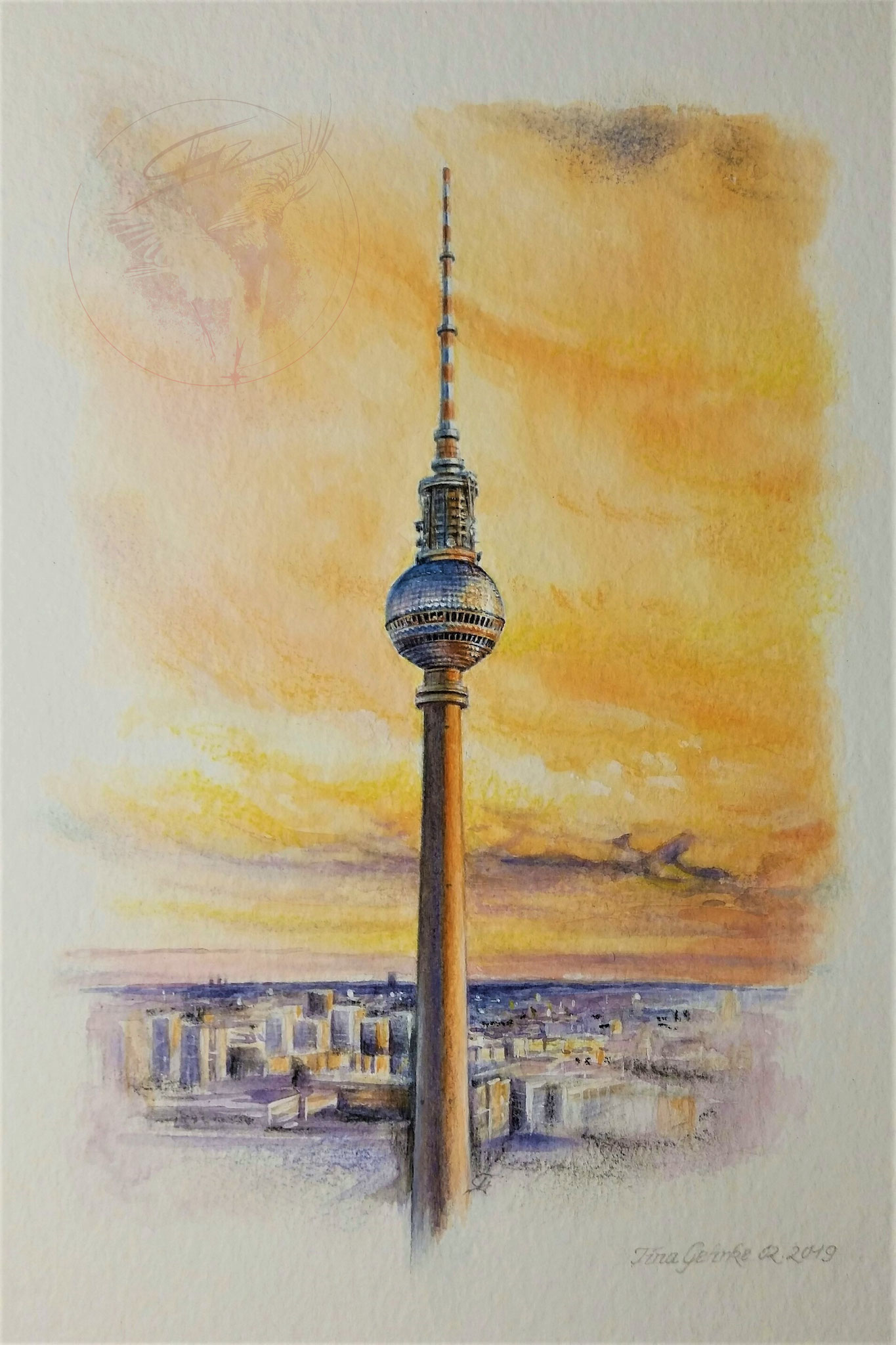 "Berliner Fernsehturm", Aquarell