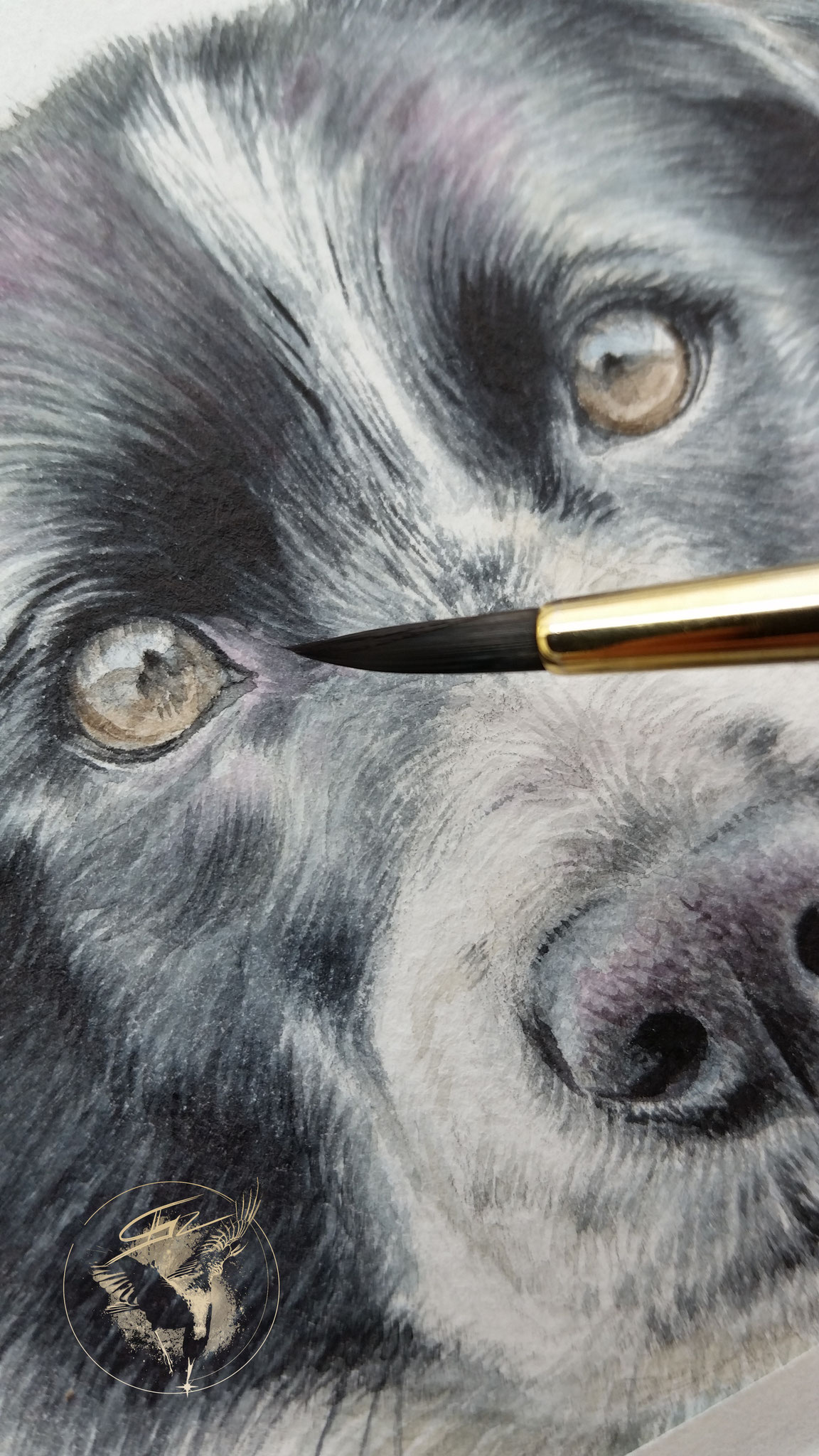 ...bis ins kleinste Detail. Das Malen von Augen ist meine "Spezialität".