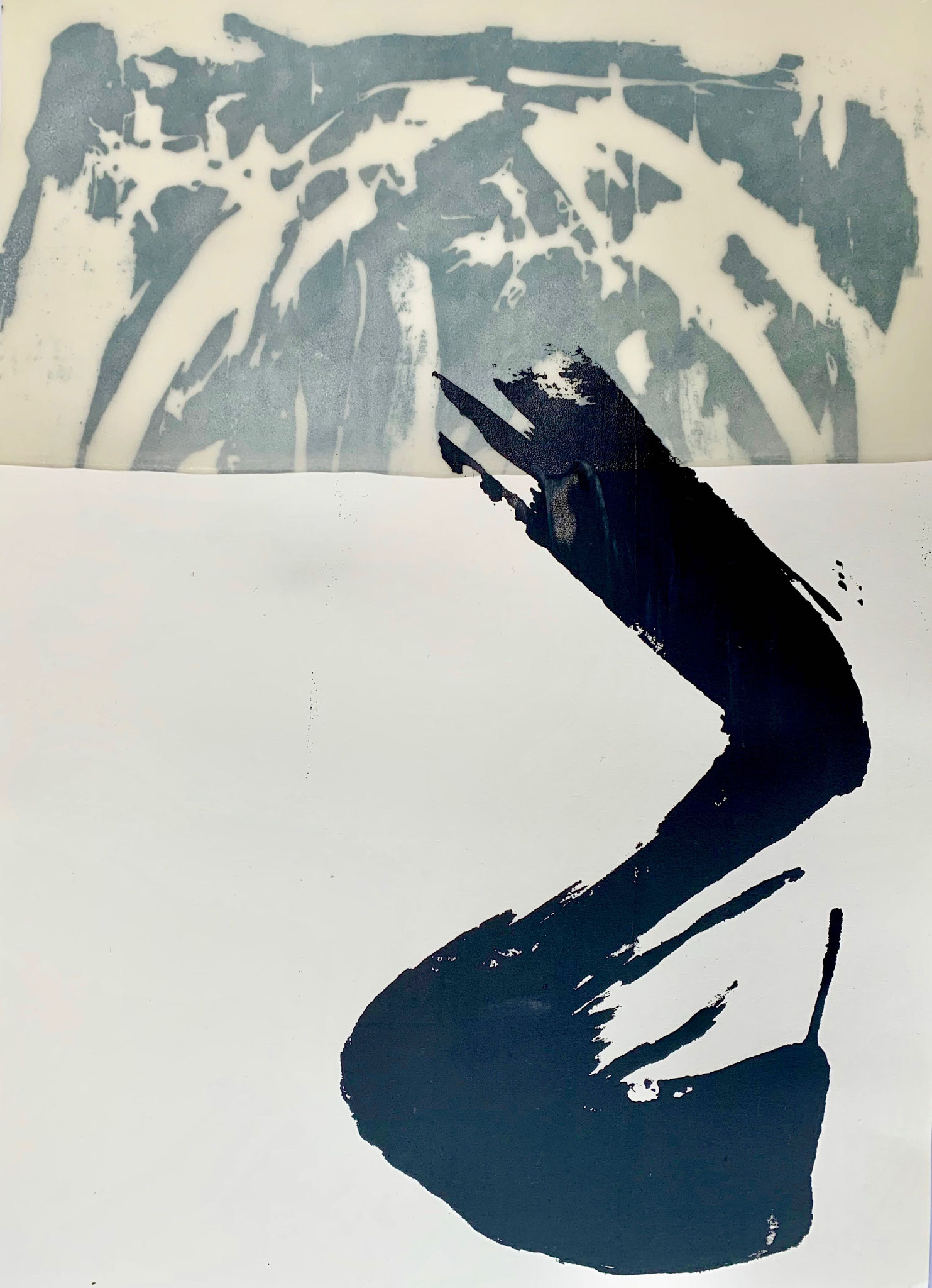 Ohne Titel, Siebdruck und Wachs auf Papier, 30 x 42 cm, 2019