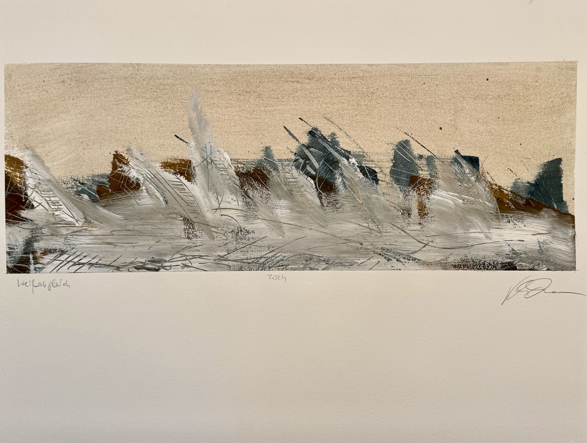 Weissabgleich, Pigment auf Papier, 46x61 cm