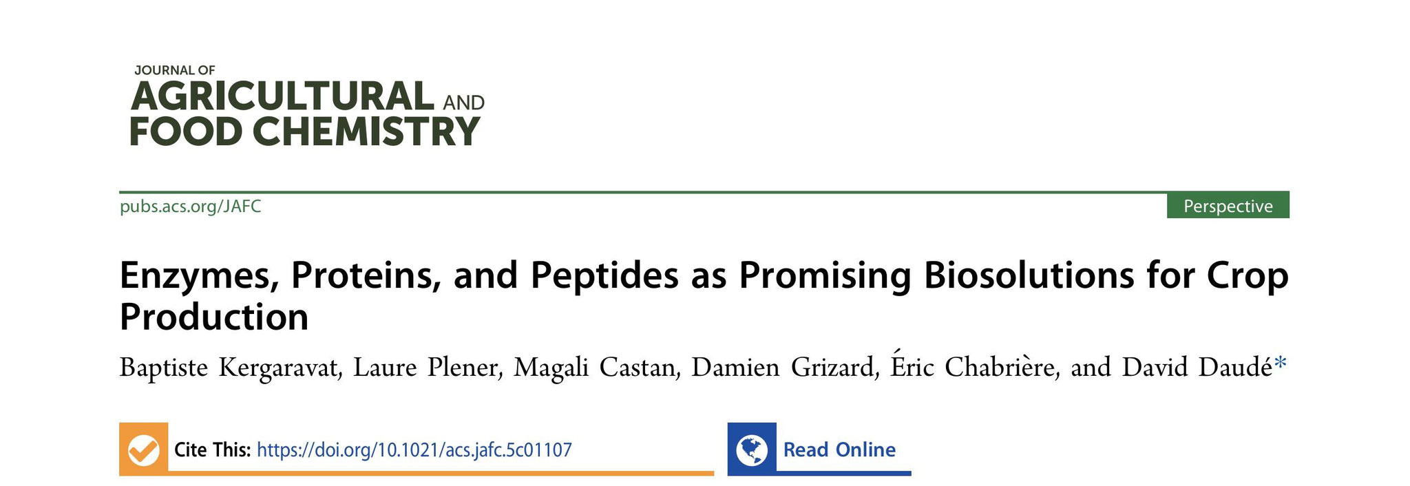 Read our latest article featured in Journal of Agricultural Food and Chemistry