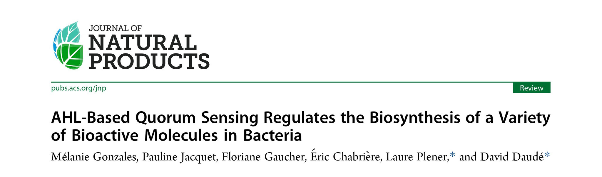 Our new article is out in Journal of Natural Products!