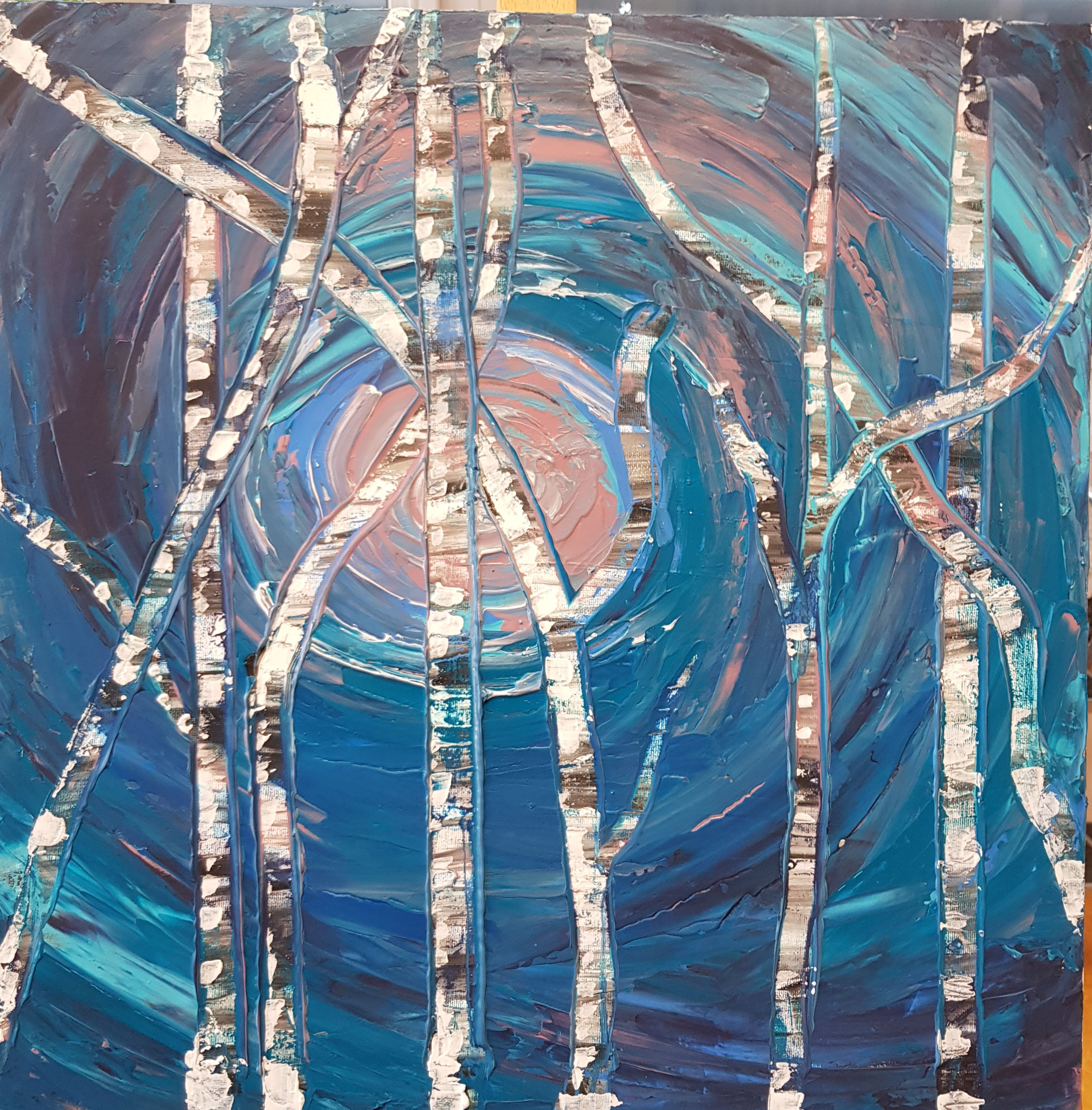 Acrylfarbe mit Spachteltechnik