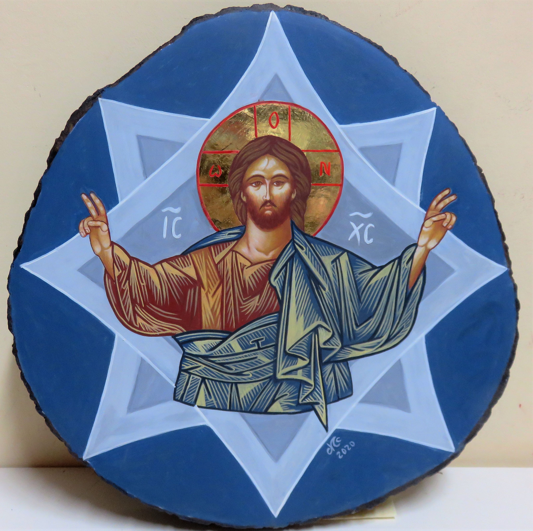 PANTOCRATOR CON SIMBOLOGIA DE LA TRINIDAD  33 X 32   480 €