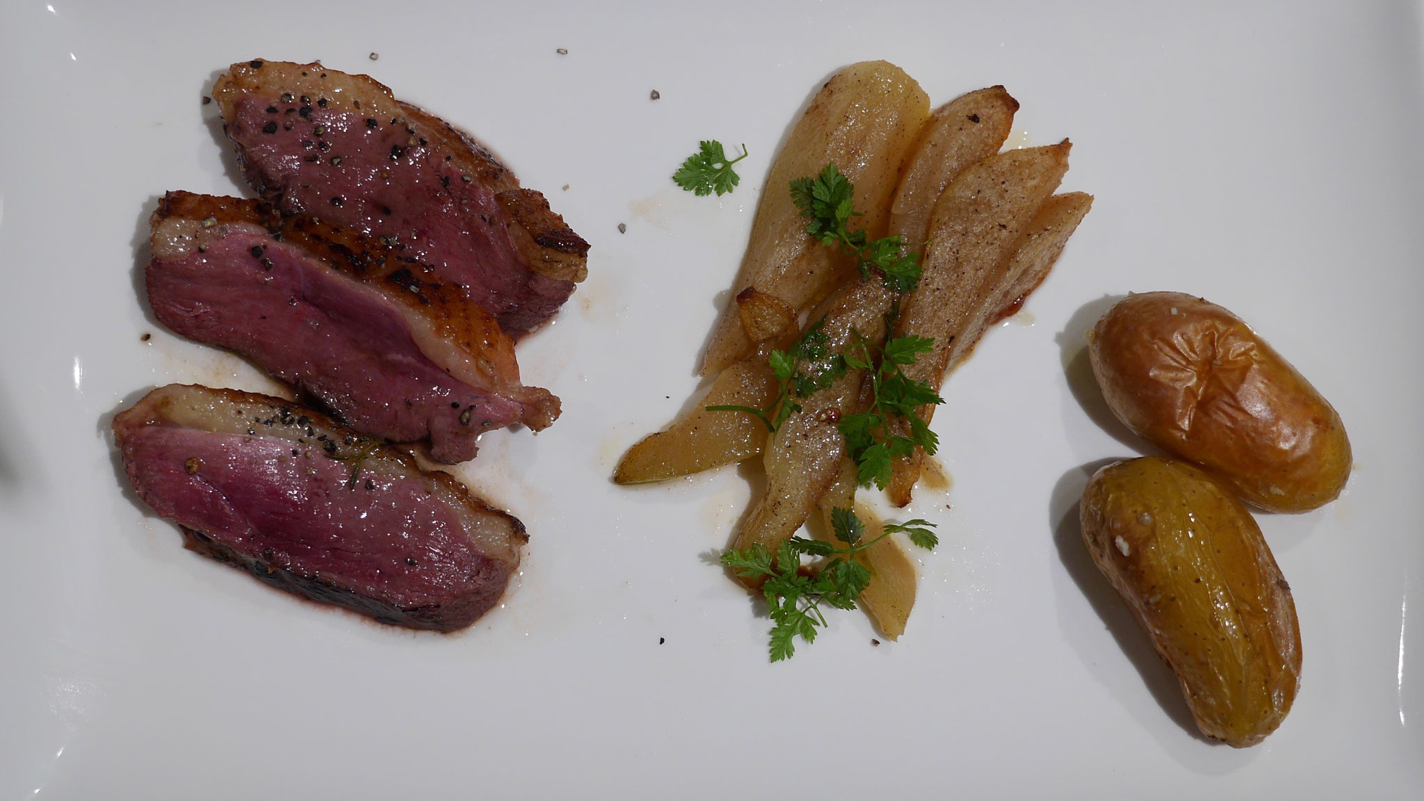 Magret de canard aux poires
