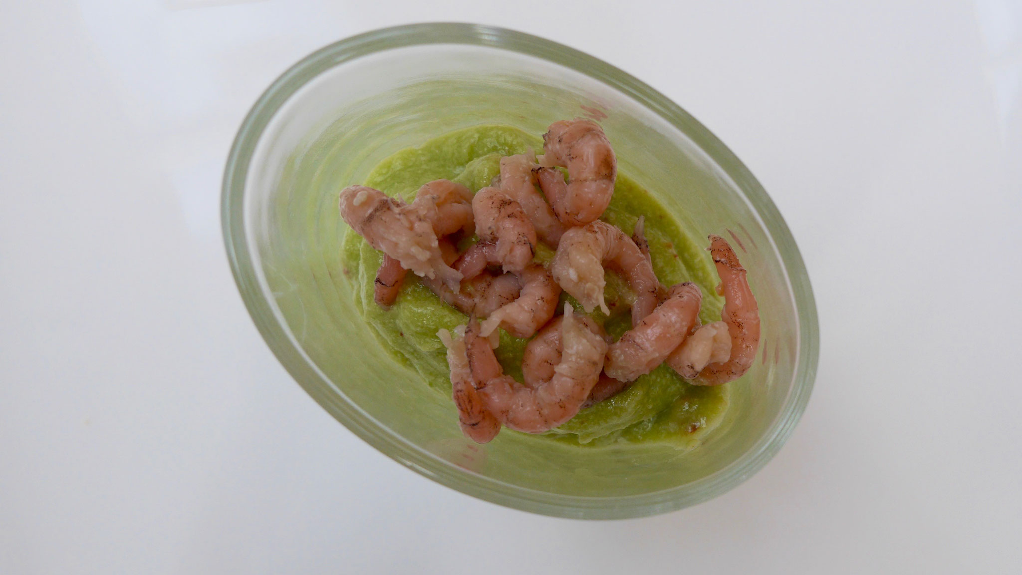 Crème d'avocat aux crevettes