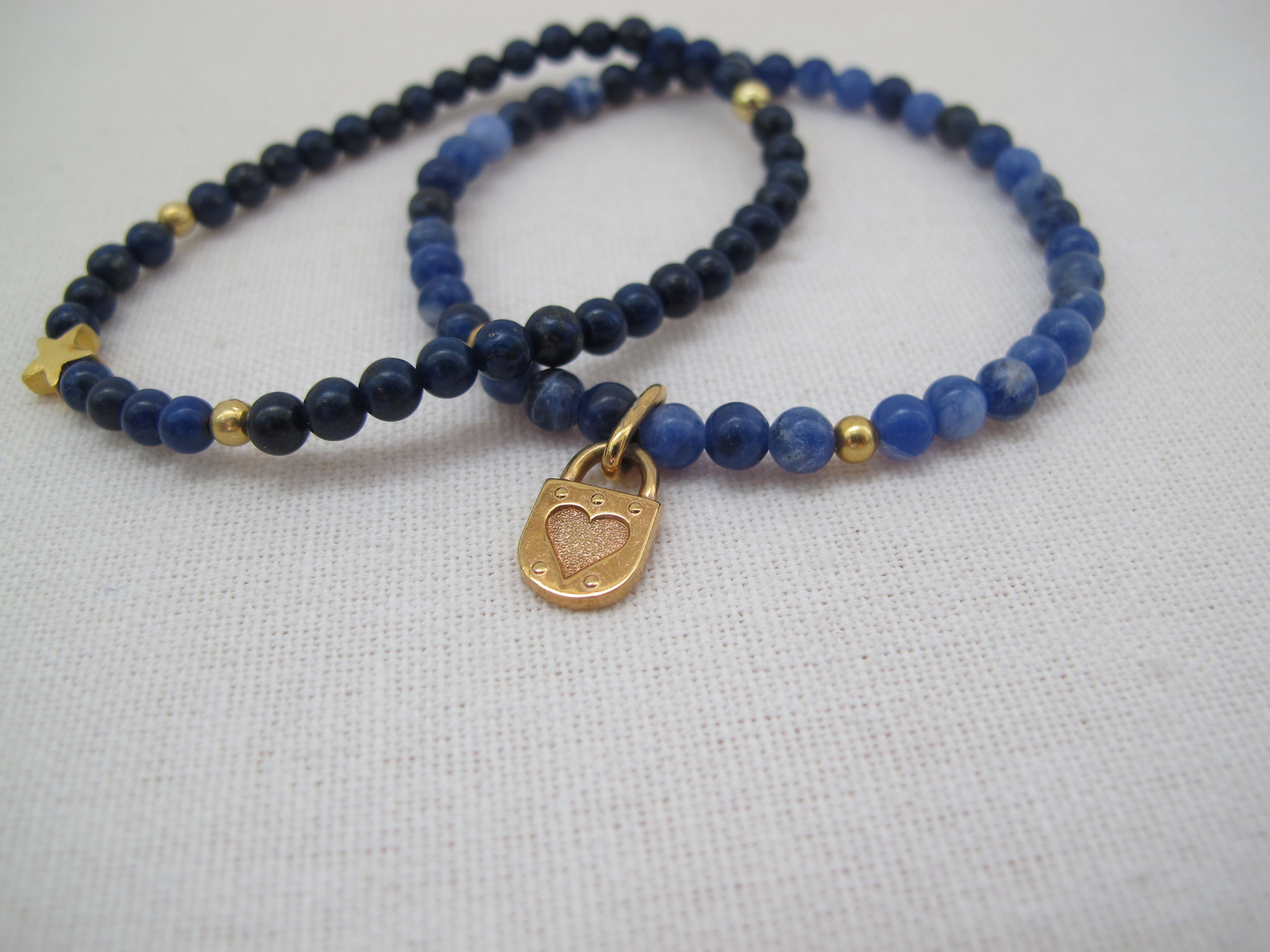 Does this sodalite hold the key to your heart? Sodalite with gold-plated elements and charm (sold)