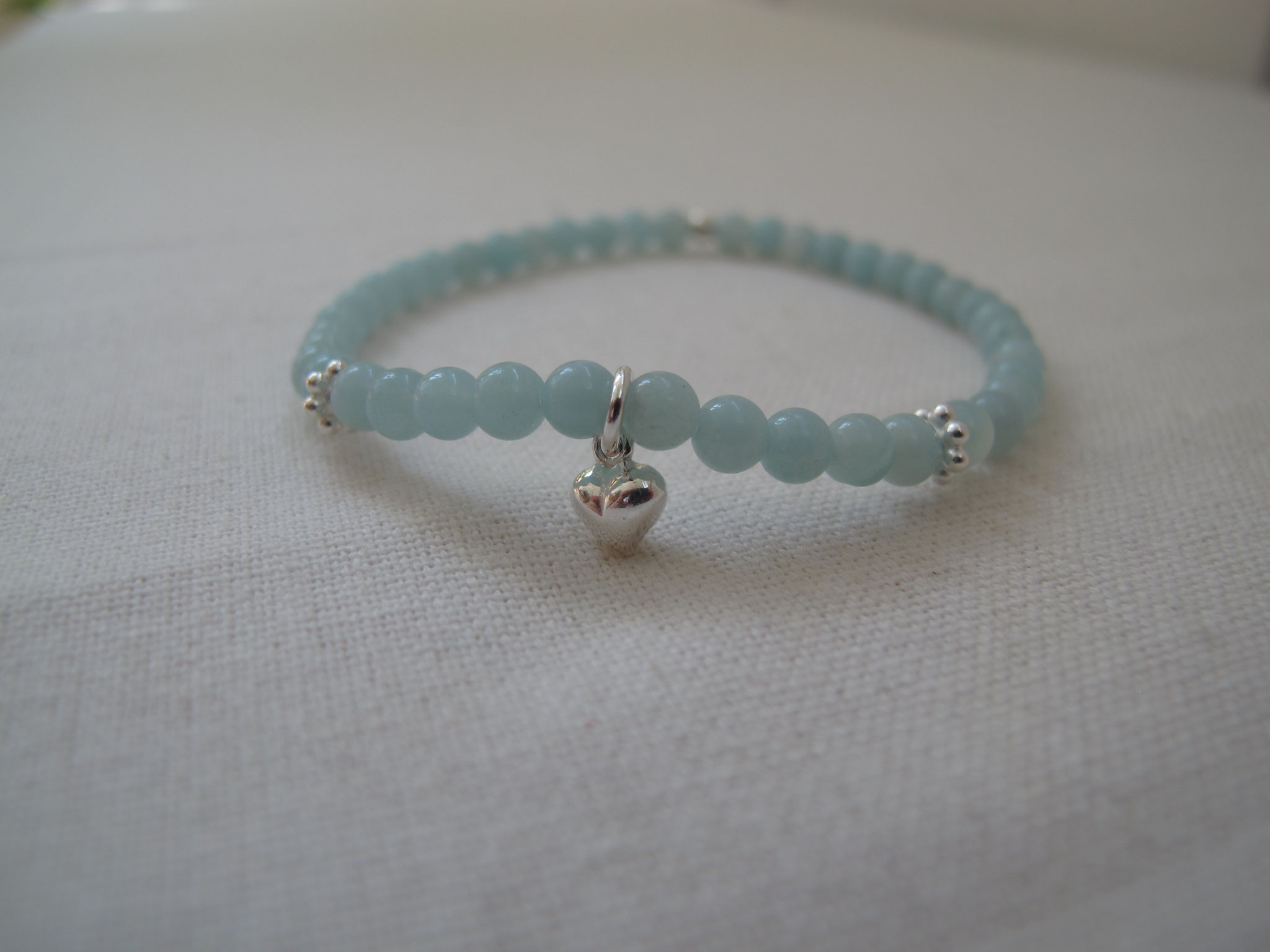 Lovely amazonite with 925 Sterlin silver heart charm (sold)