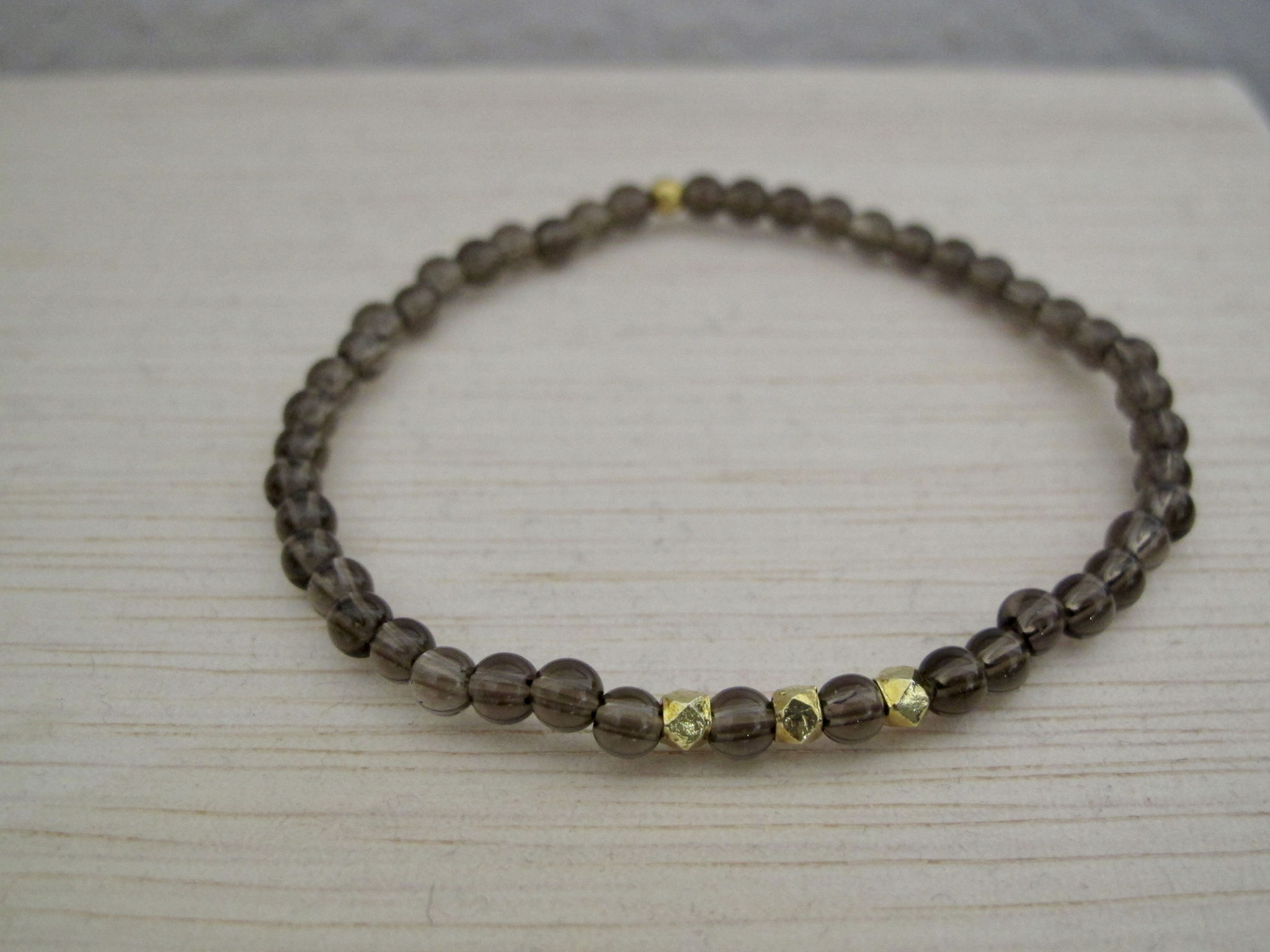 Smoky quartz with gold-plated beads (sold)