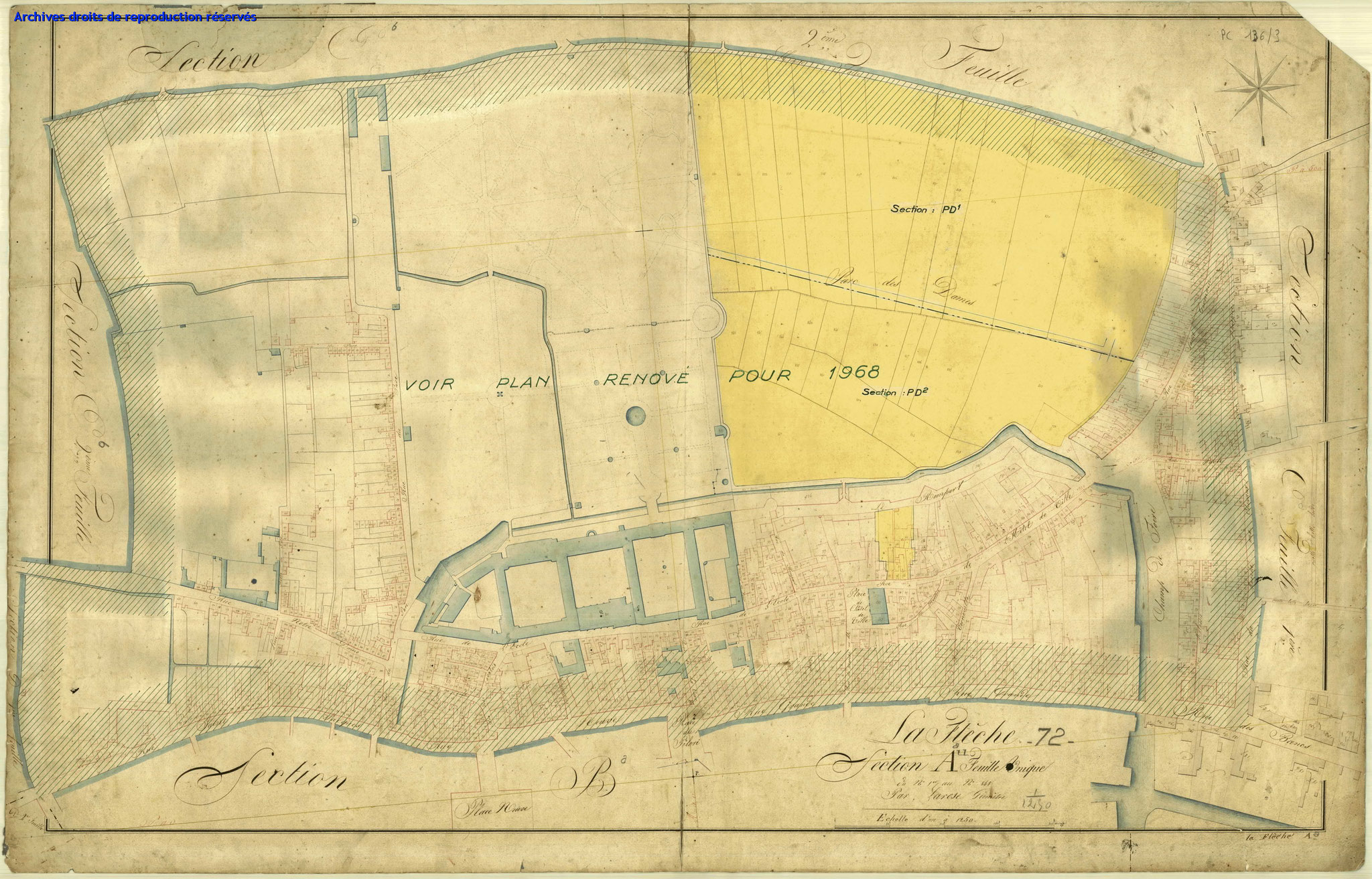 Plan du cadastre de La Flèche  1826 (Partie Nord)