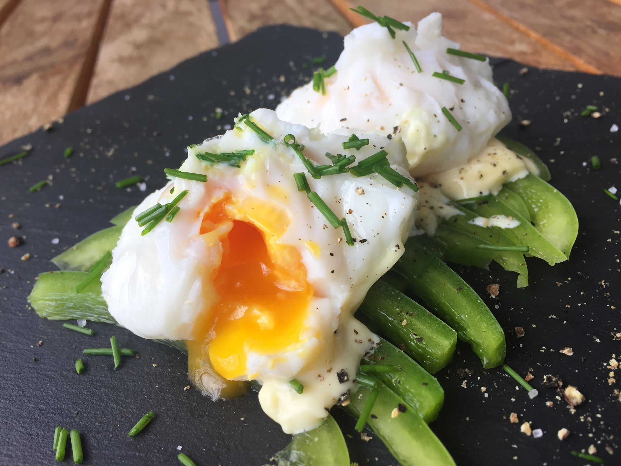 Pochierte Eier mit Paprika - leckerhappen