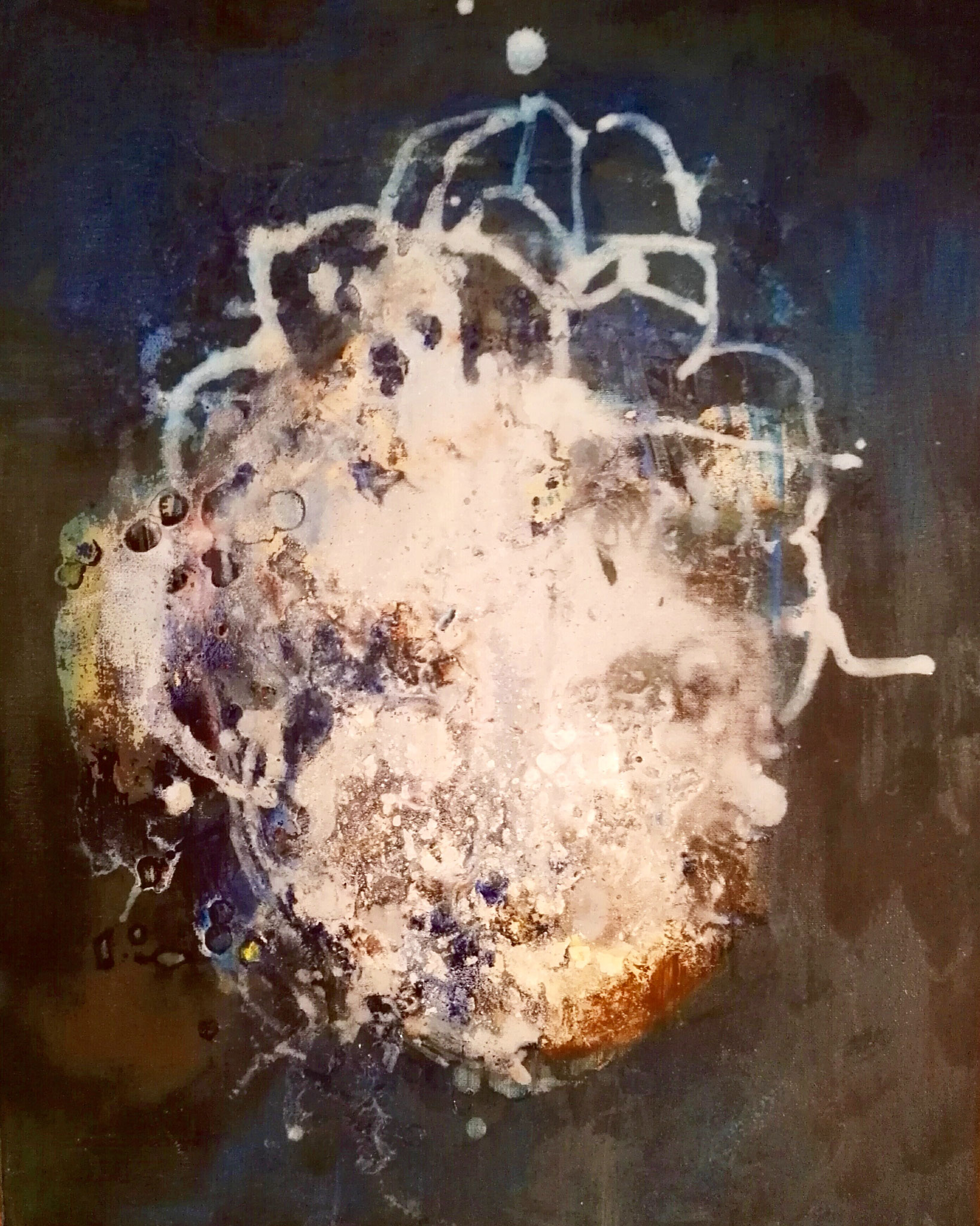 Augen voll Zeit, über der Grenze des Seins 60x60cm