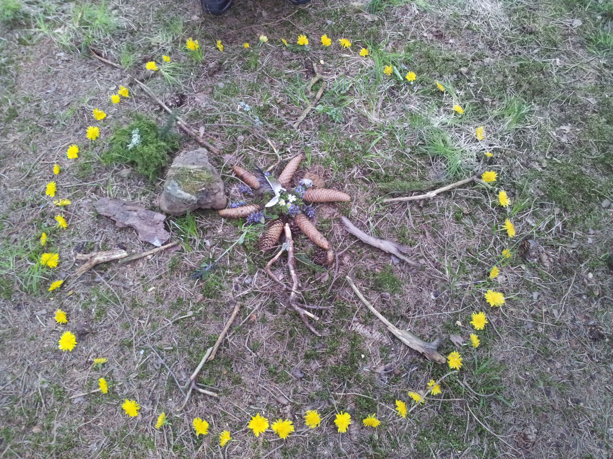 Symbole haben die Aufgabe anstelle der Federn nach der Einweihung im Rad übernommen