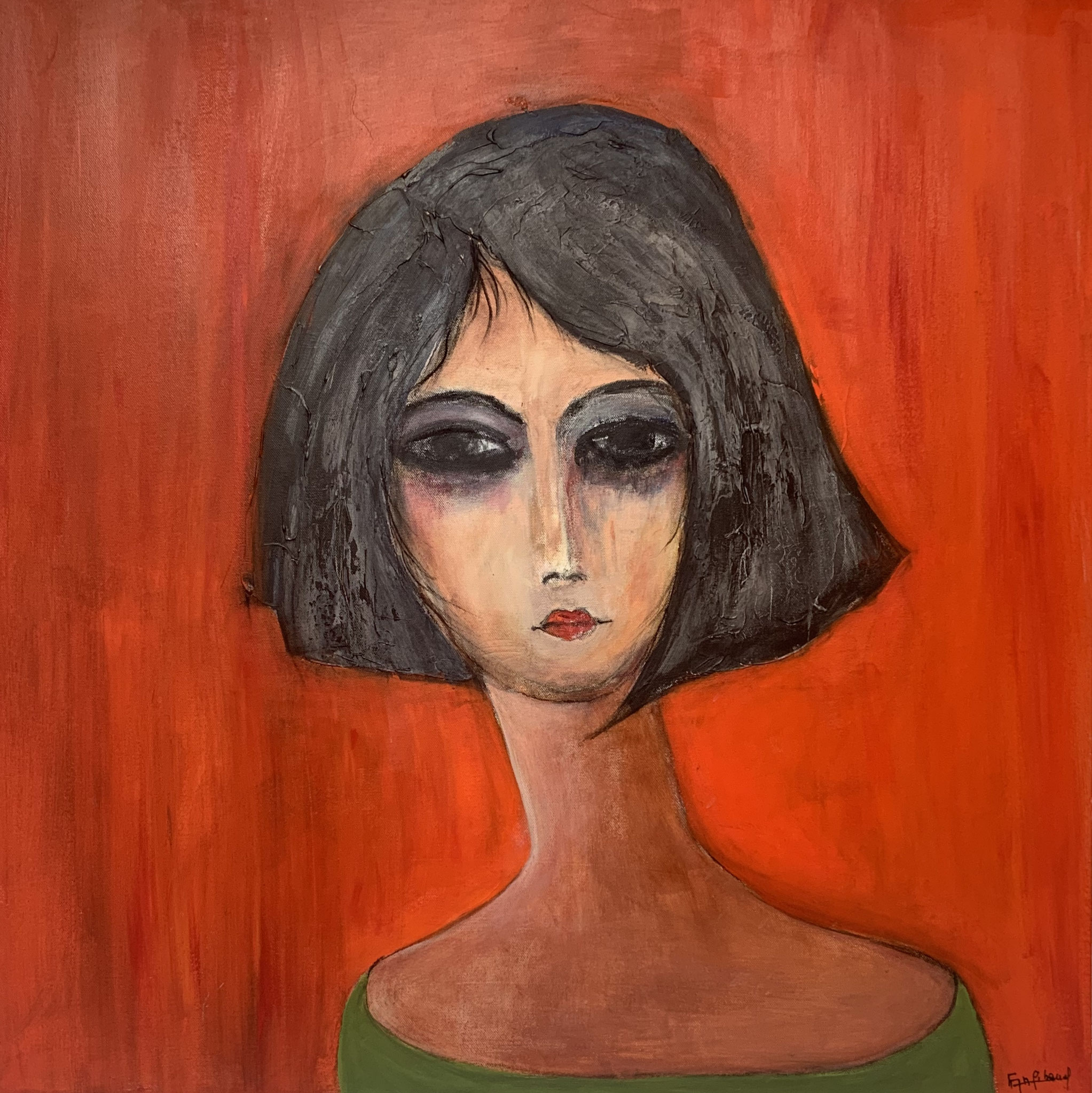 "Kate" Acrylique sur Toile 80 x 80 cm