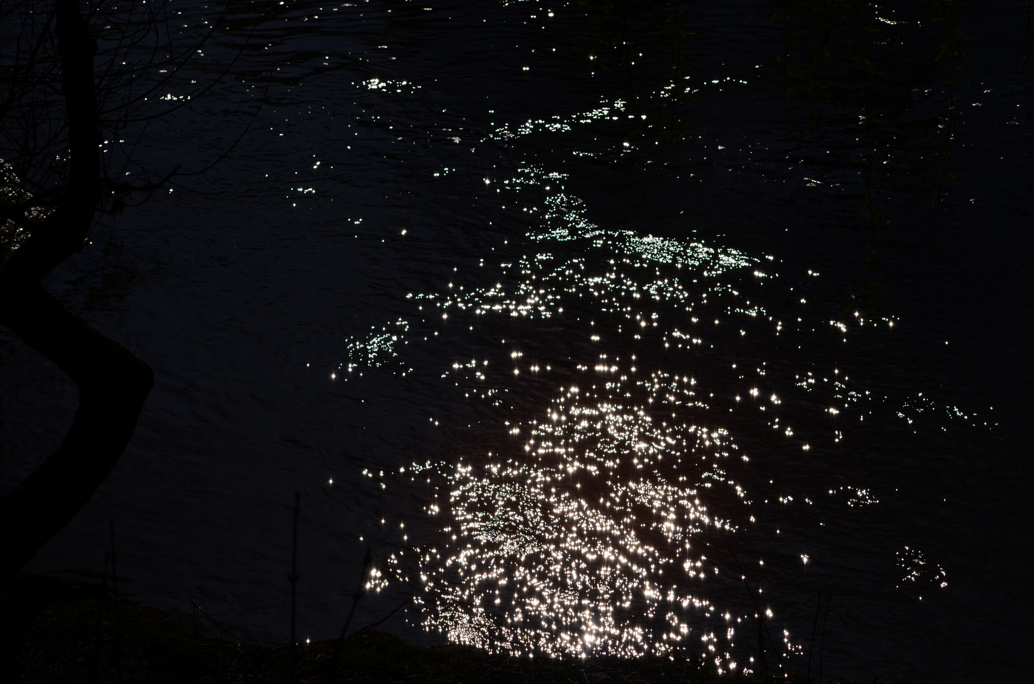 Reflets du soleil dans l'eau
