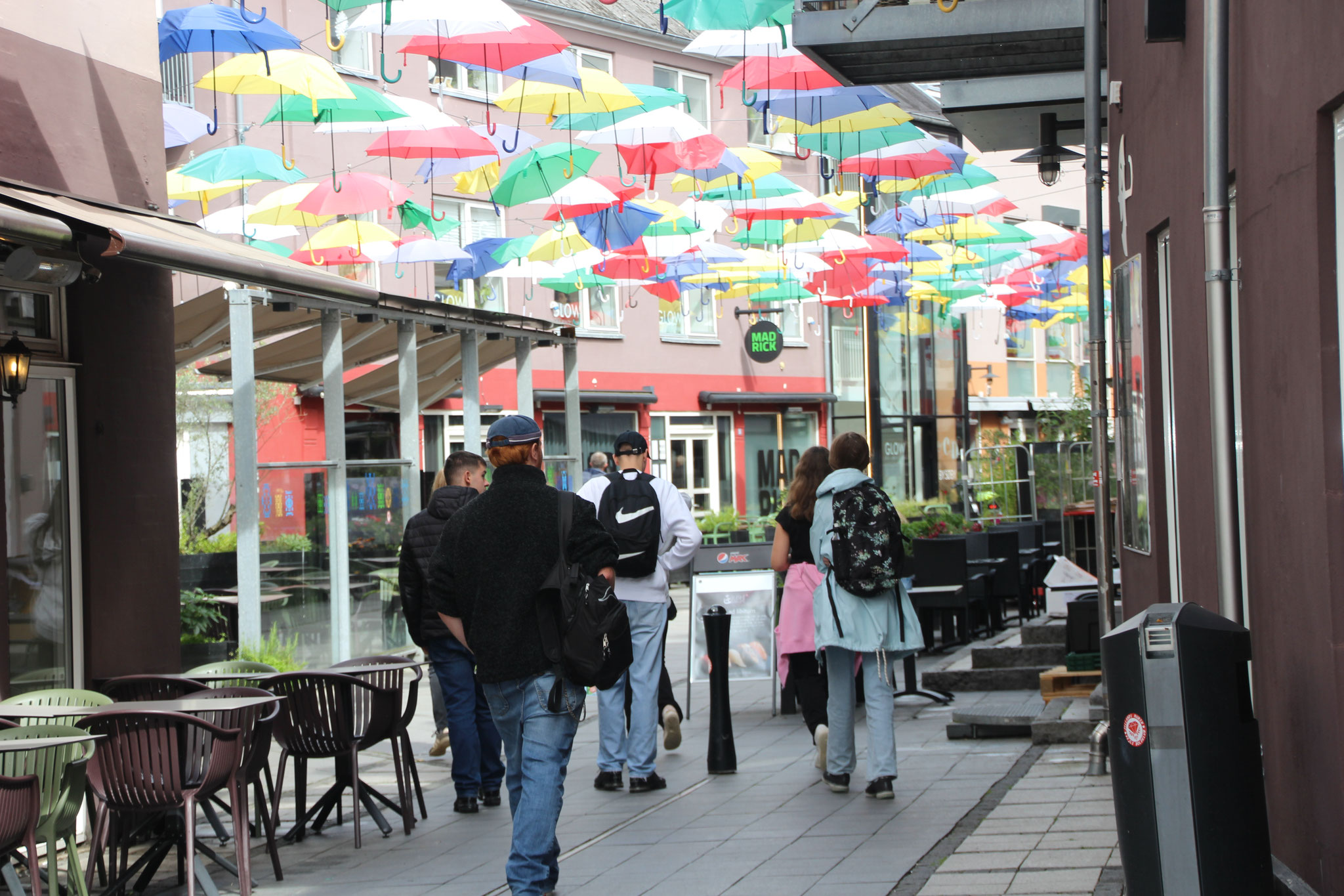 Vejle konnte dank zahlreicher Regenschirme bei jedem Wetter besichtigt werden...