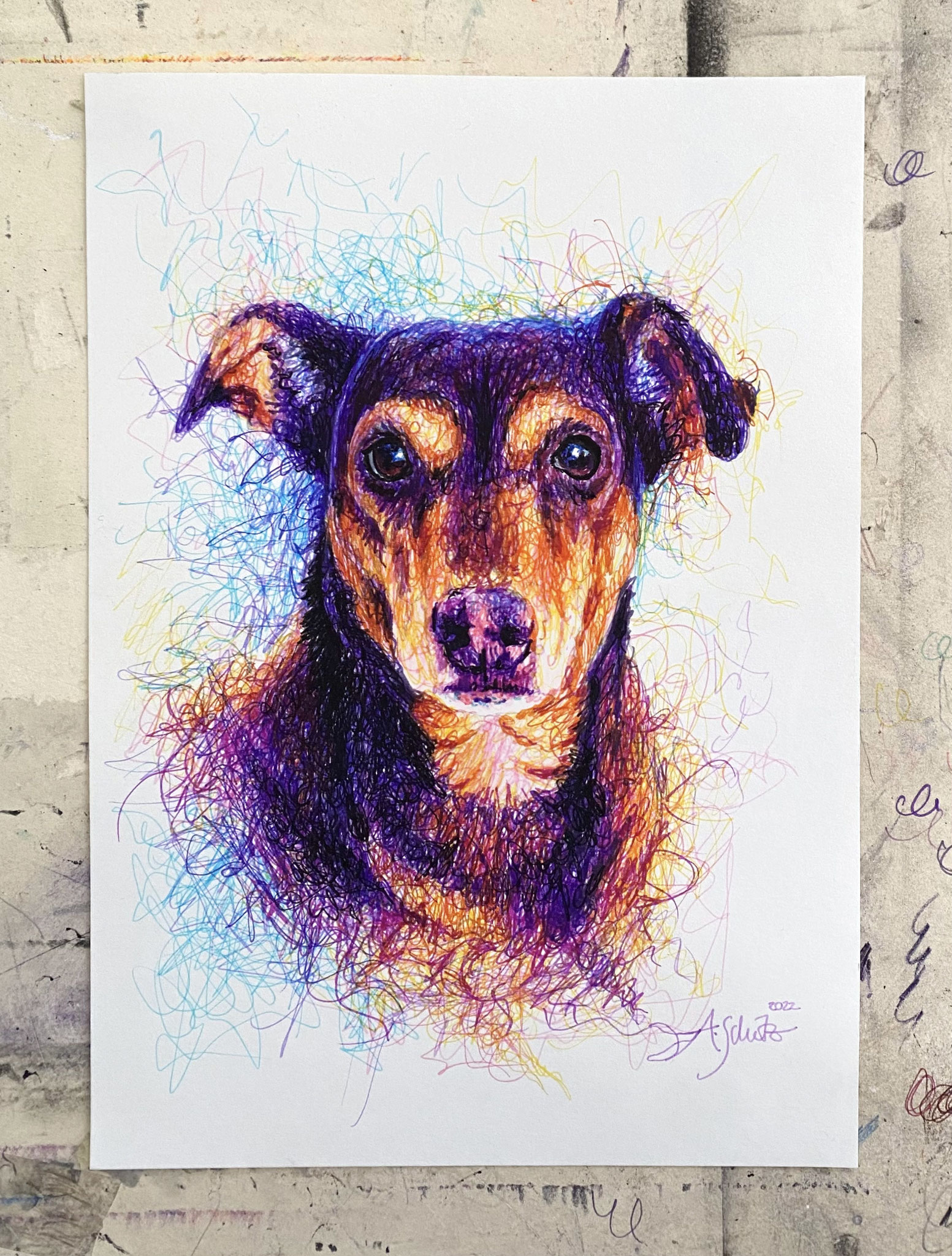 Mix Laila, Regenbogenskizze, A5. 