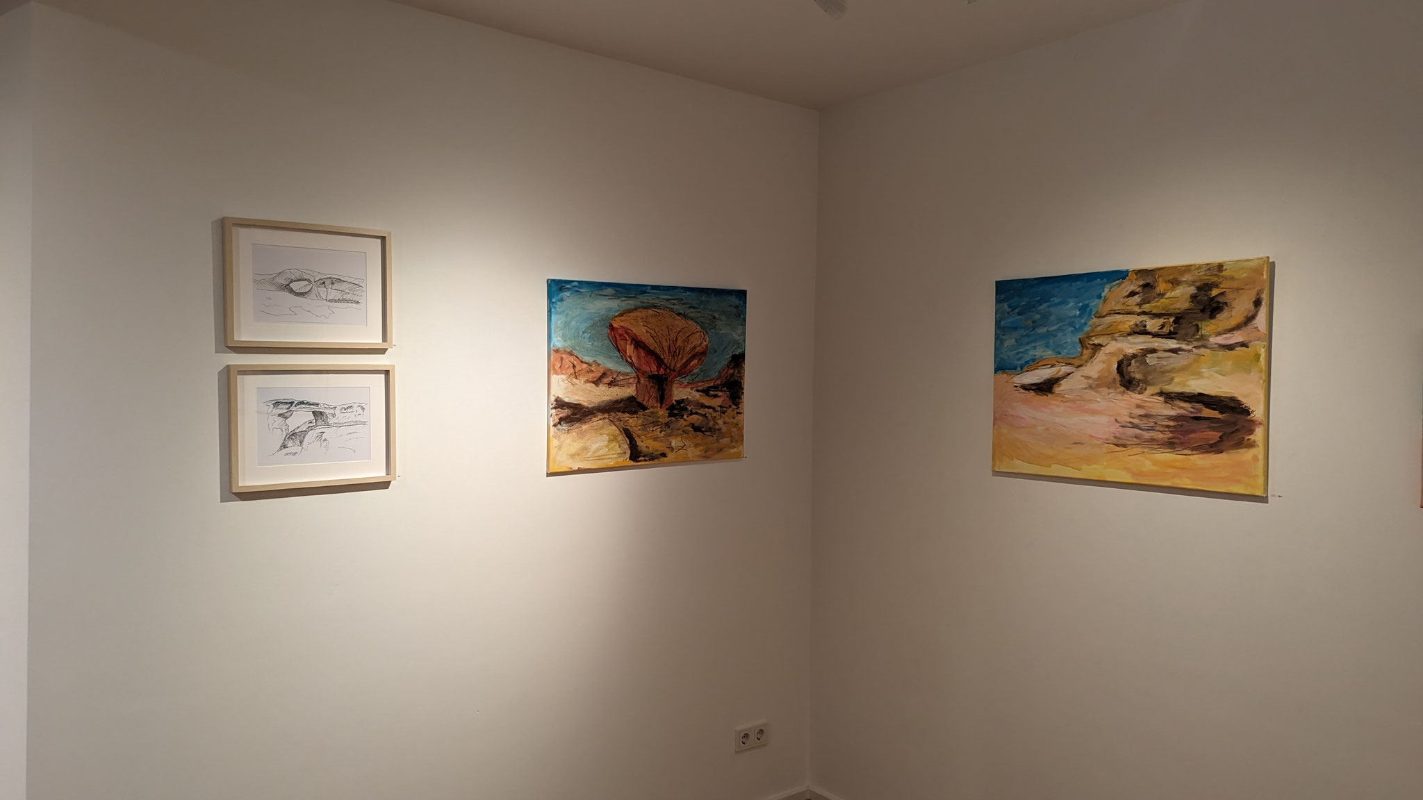 Zeichnung und Malerei zu "Wüste und Meer" von Birgit Weber