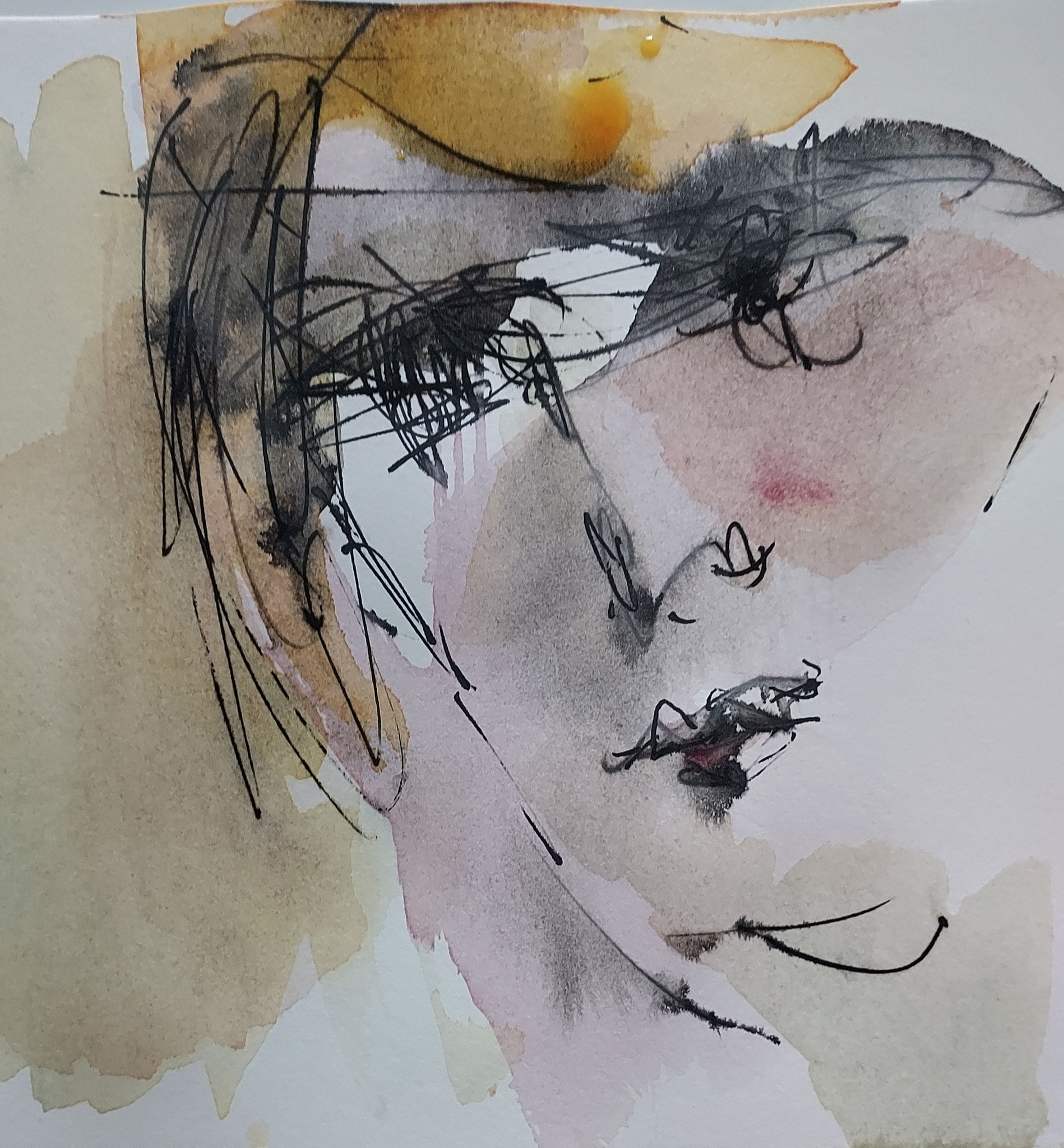 Aquarell, Gelstift
