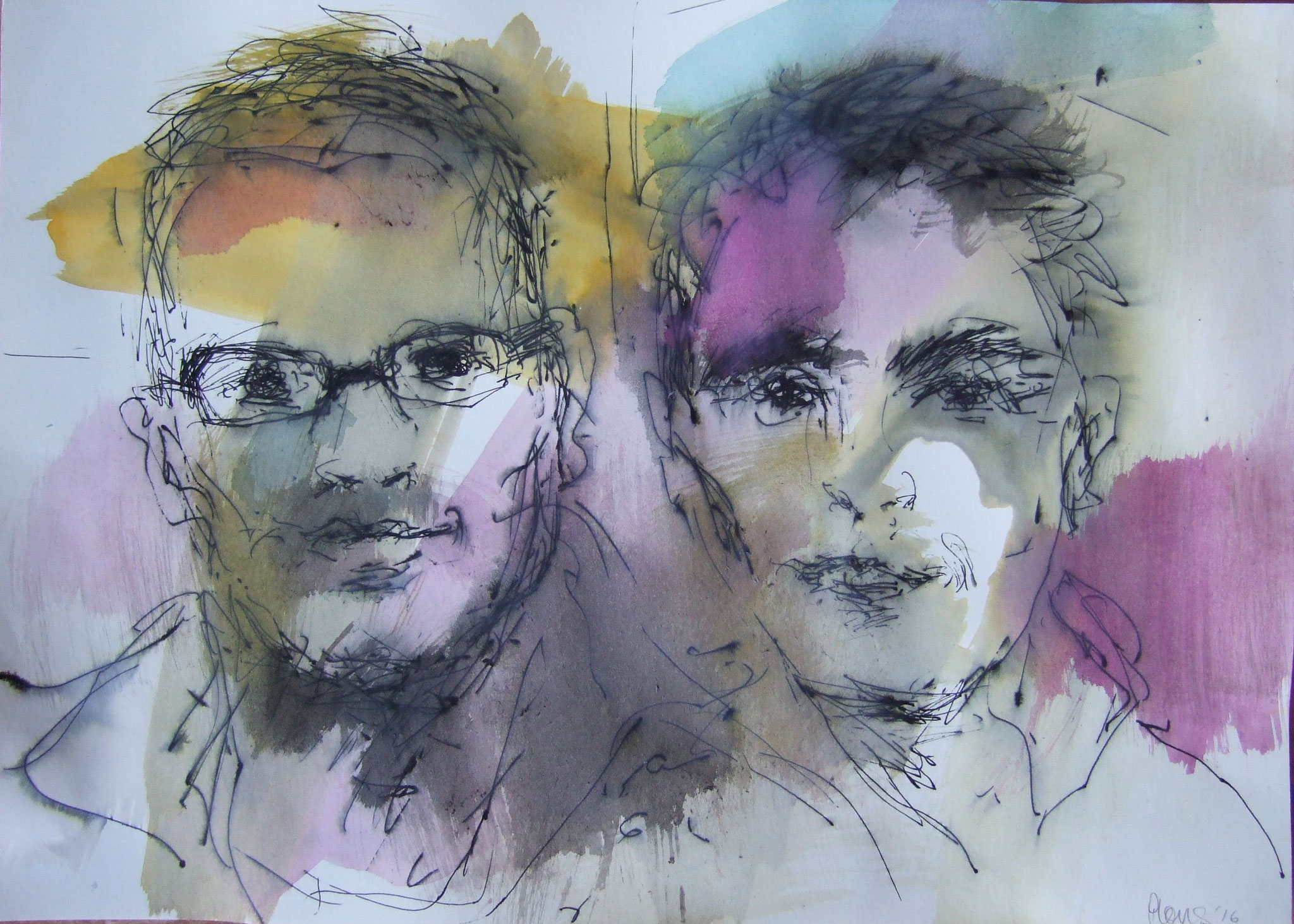 Aquarell, Gelstift