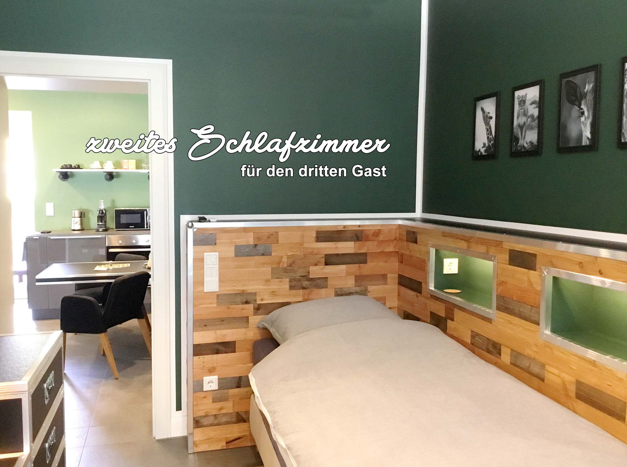 optionales zweites Schlafzimmer mit Einzelbett