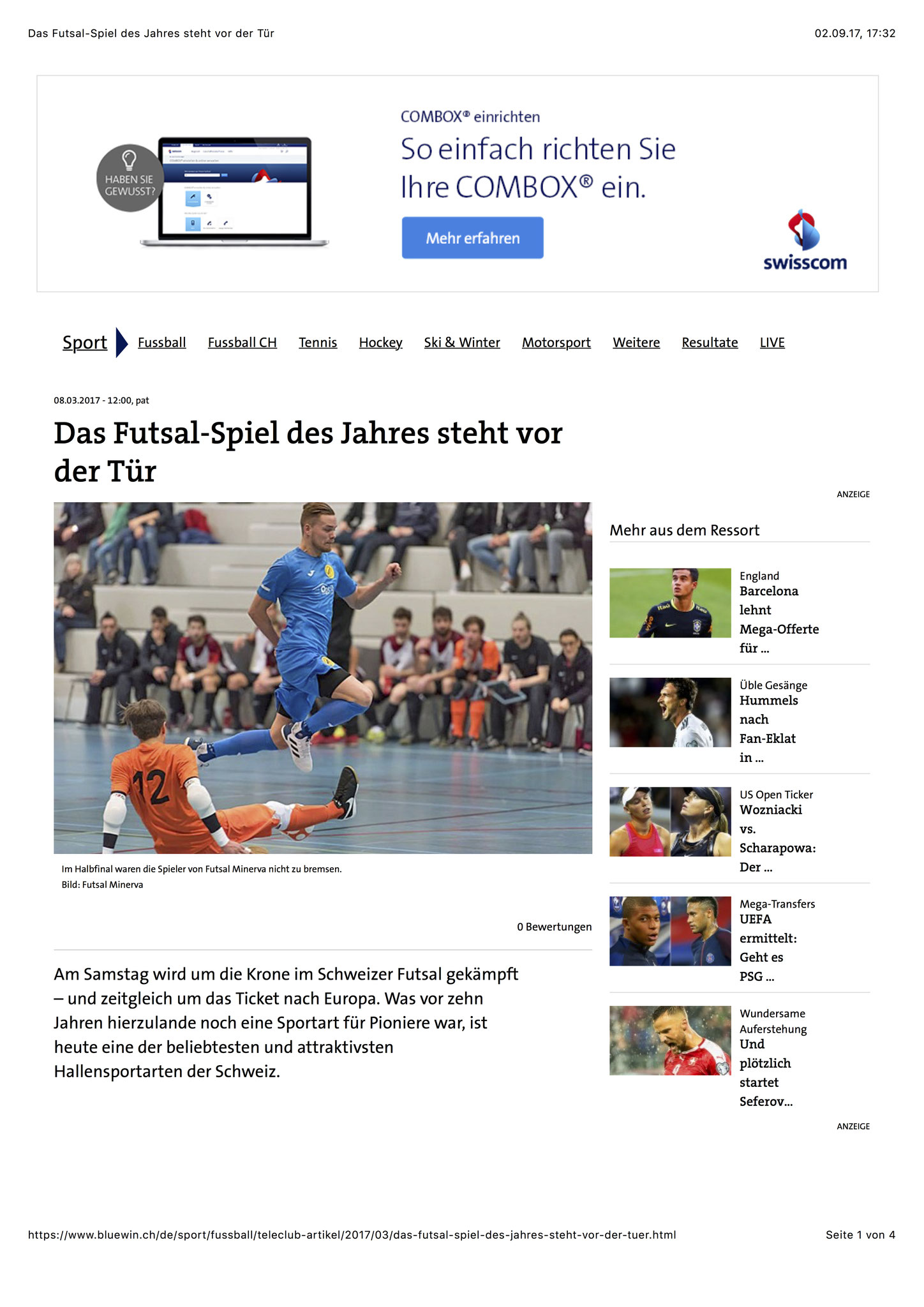 Bluewin Sport - 08. März 2017 - S. 1