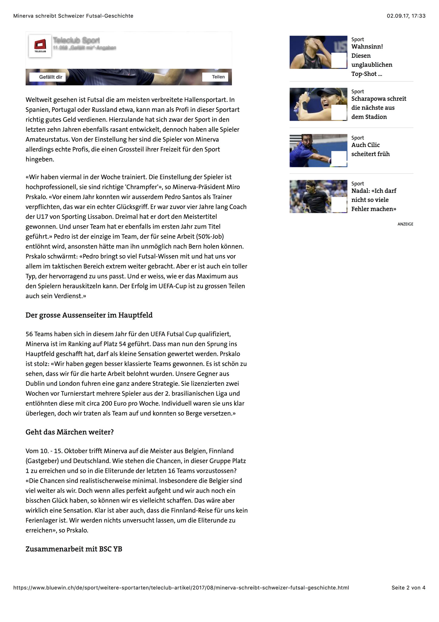 Bluewin Sport - 28. August 2017 - S. 2